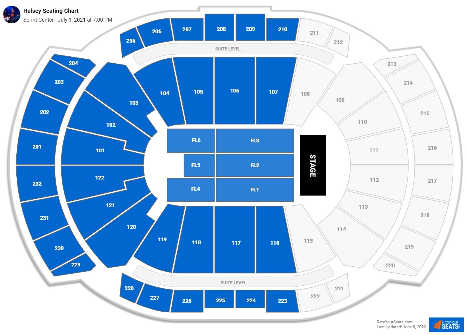 Sprint Center Seating Charts for Concerts