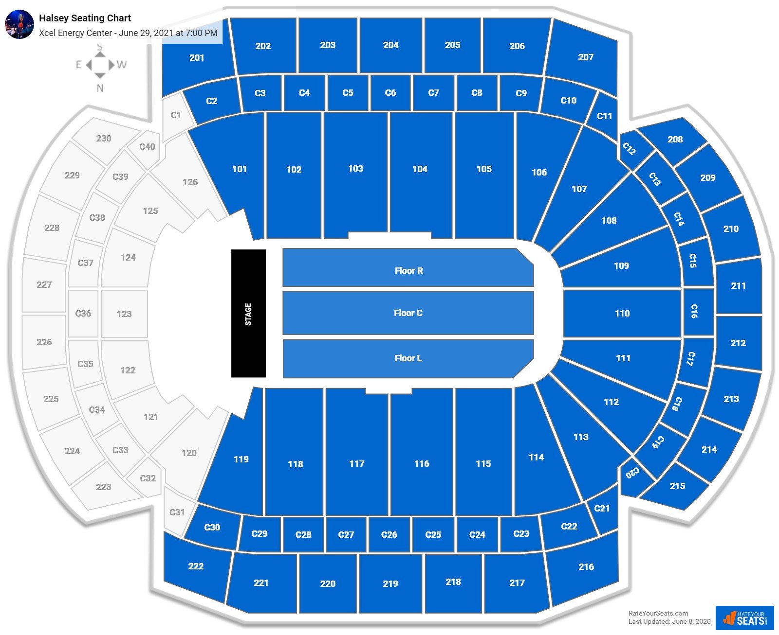 Xcel Energy Center Seating Charts for Concerts - RateYourSeats.com