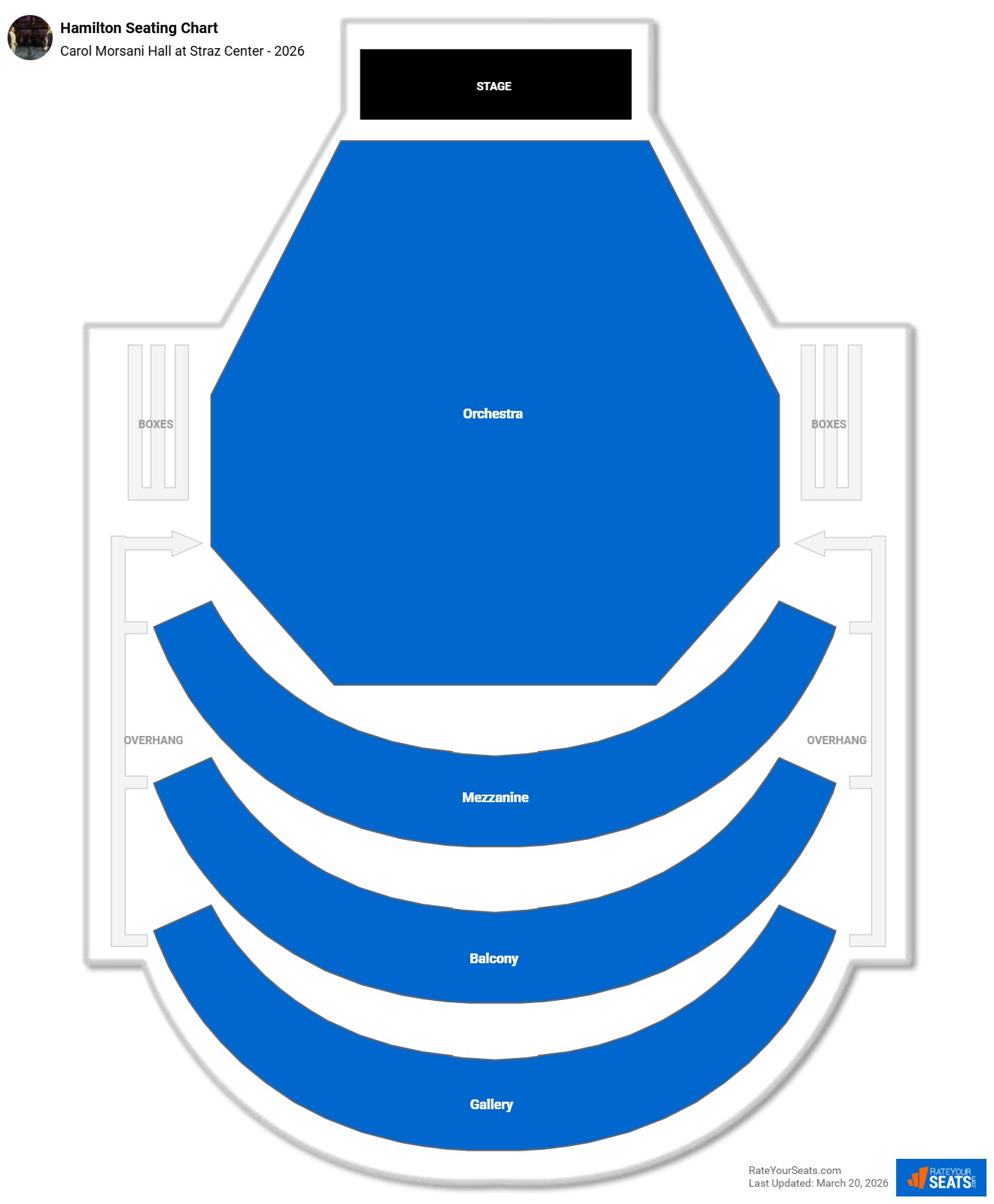 Hamilton seating chart Carol Morsani Hall at Straz Center