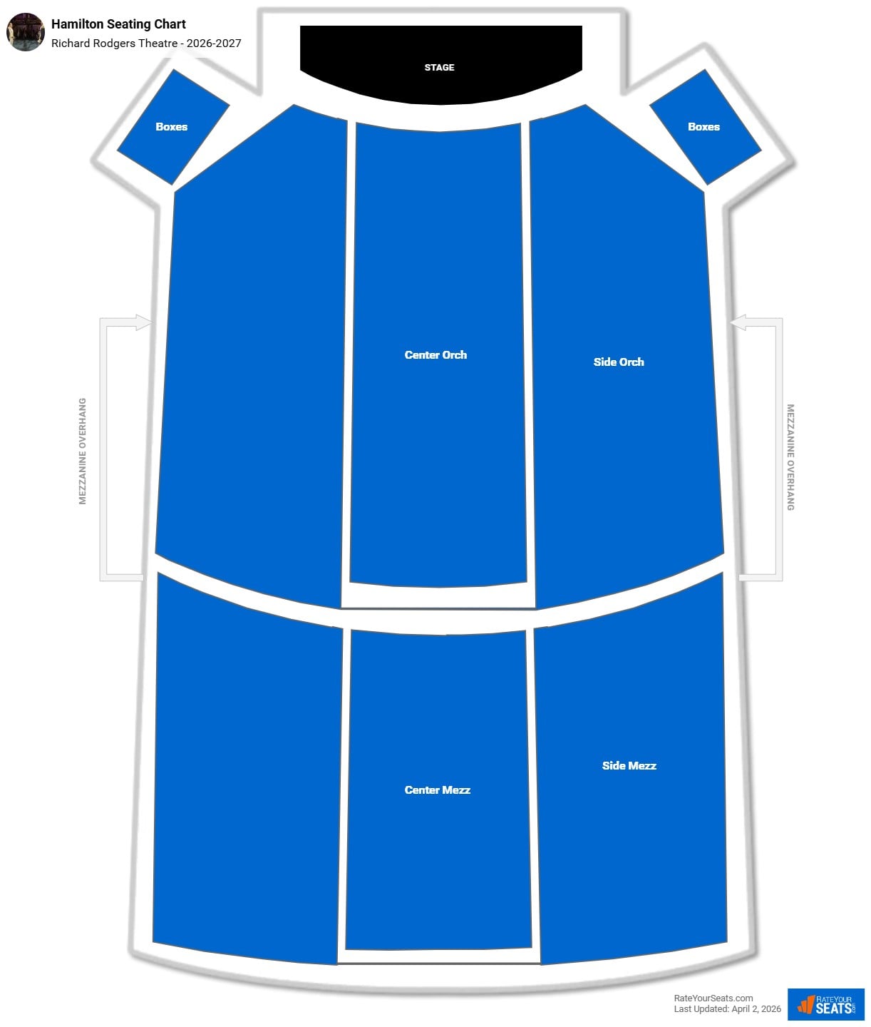 Hamilton seating chart Richard Rodgers Theatre