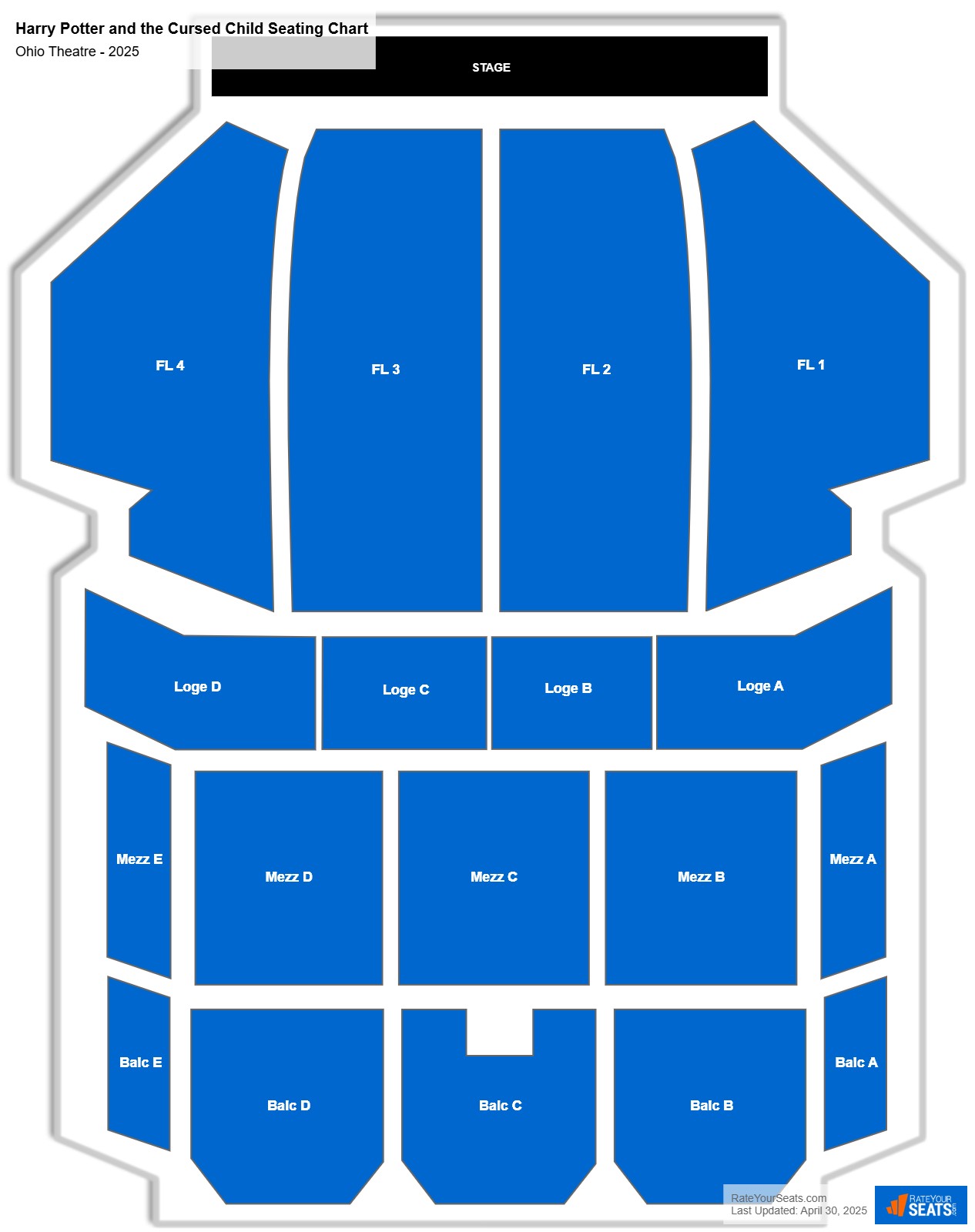 Harry Potter and the Cursed Child seating chart Ohio Theatre