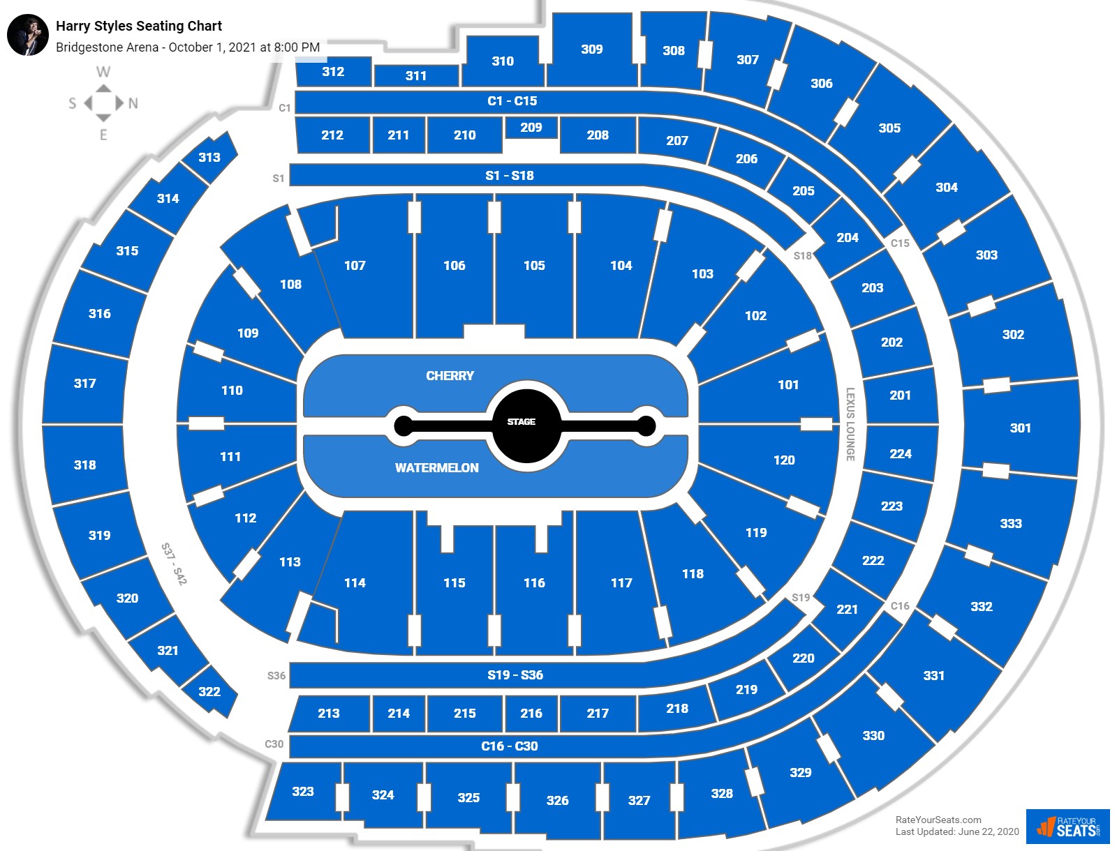 Bridgestone Arena Seating Charts for Concerts