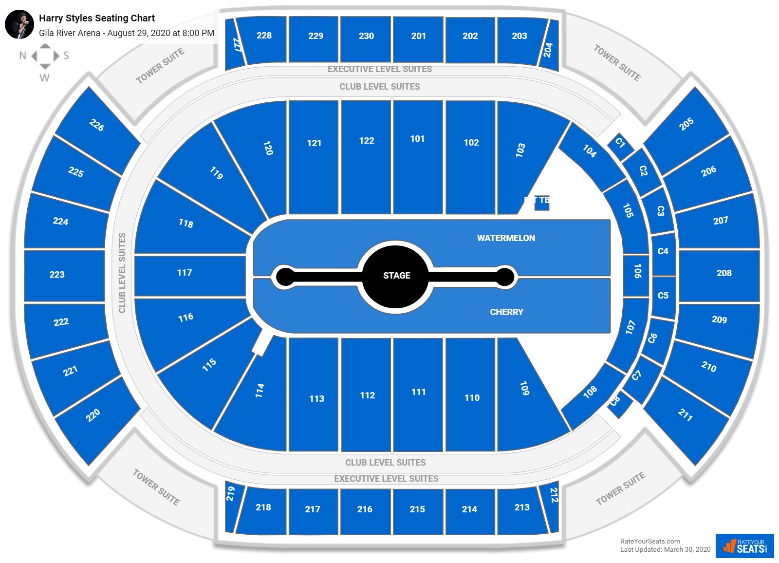 Gila River Arena Seating Charts for Concerts