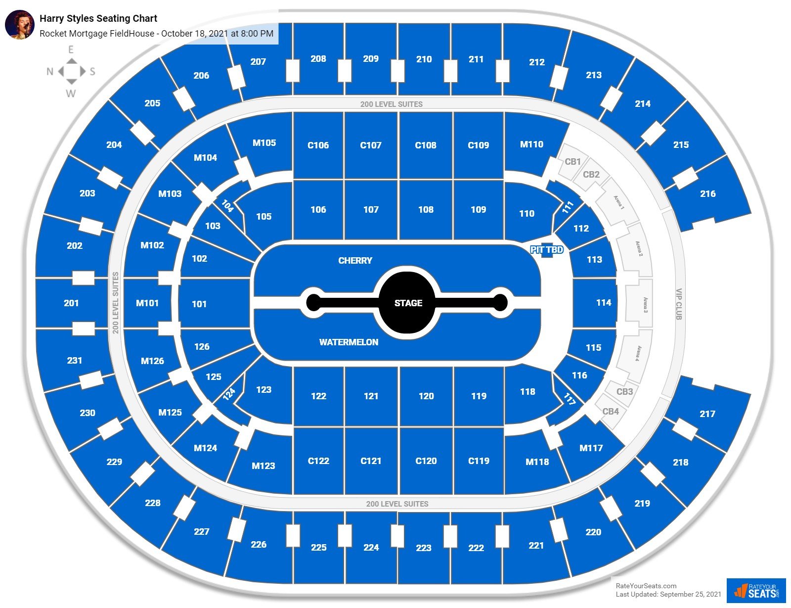 Harry Styles seating chart Rocket Mortgage FieldHouse