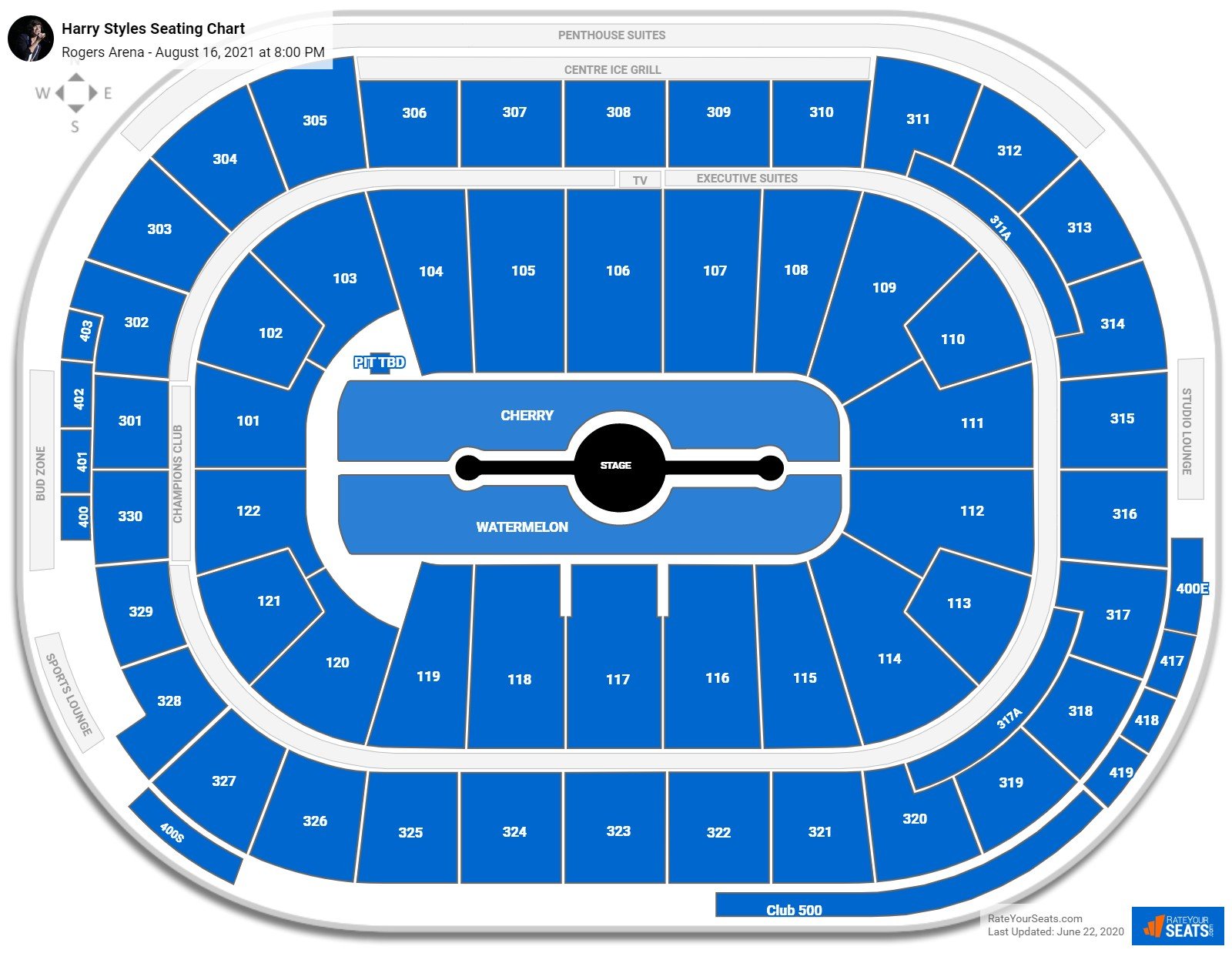 Rogers Arena Seating Charts for Concerts - RateYourSeats.com