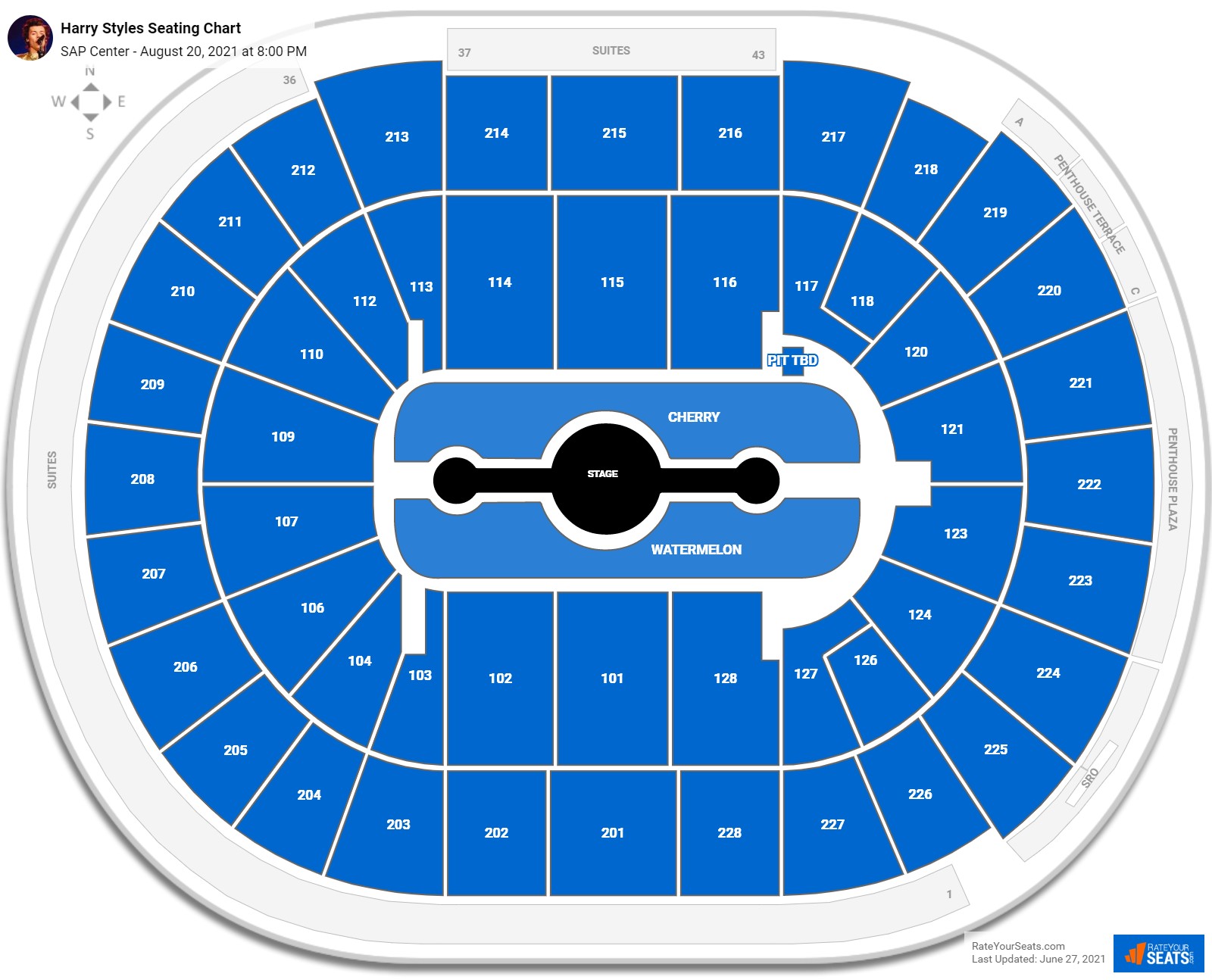 SAP Center Seating Charts for Concerts