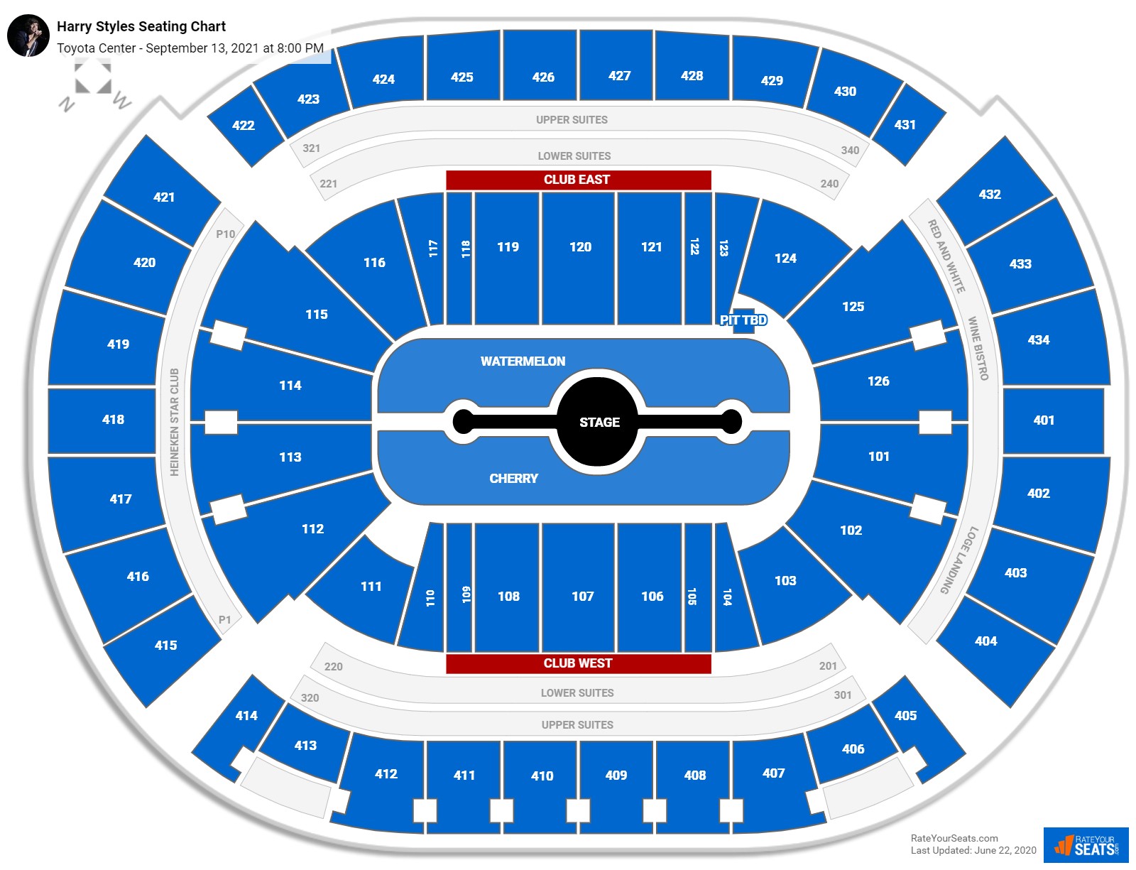 Toyota Center Seating Charts for Concerts - RateYourSeats.com