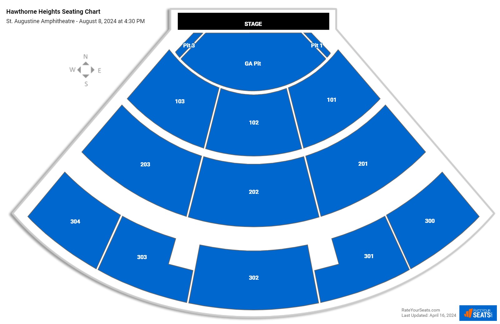 St. Augustine Amphitheatre Seating Chart - RateYourSeats.com