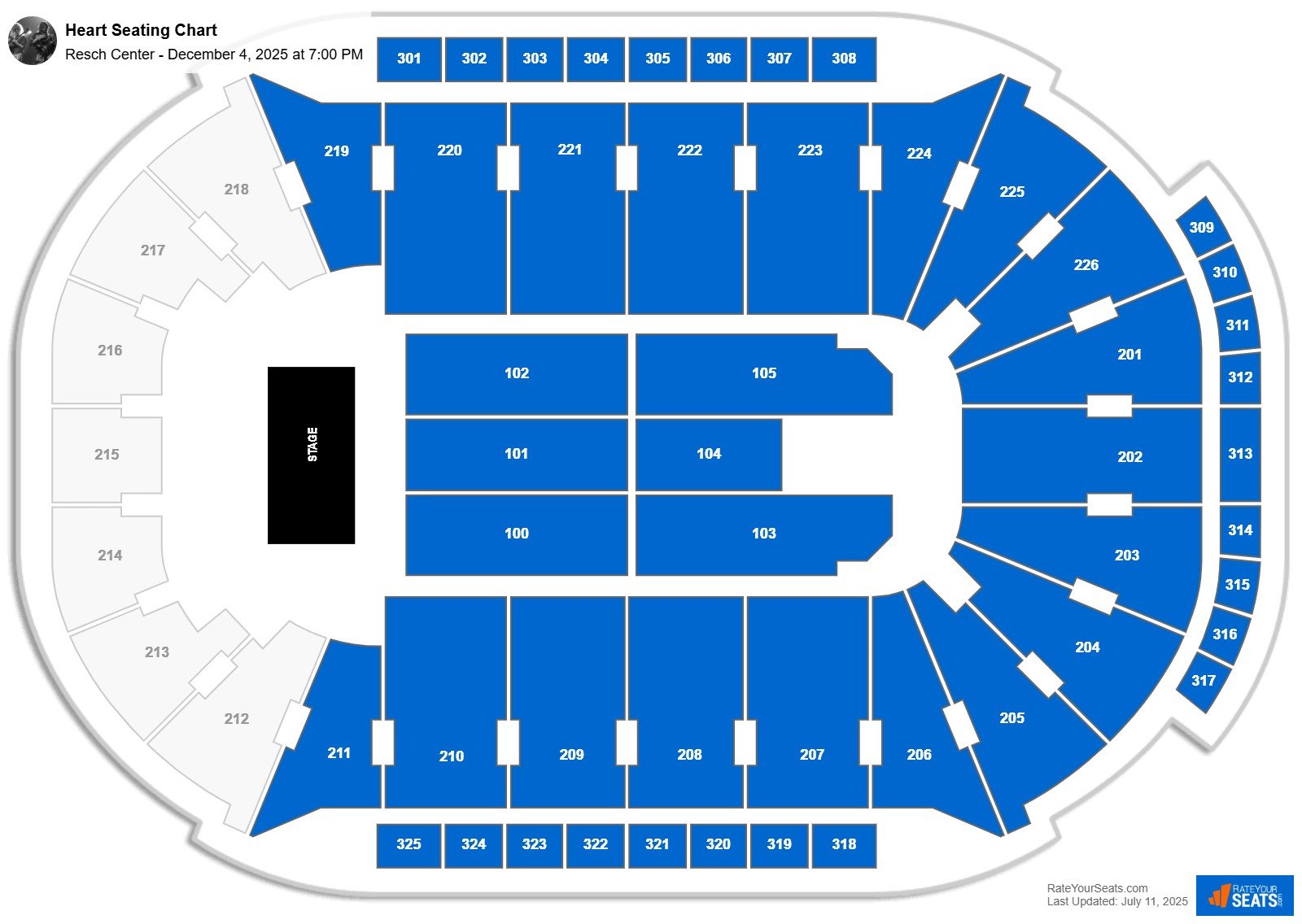 Heart seating chart Resch Center