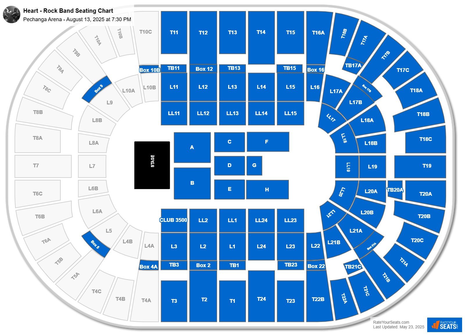 Heart seating chart Pechanga Arena