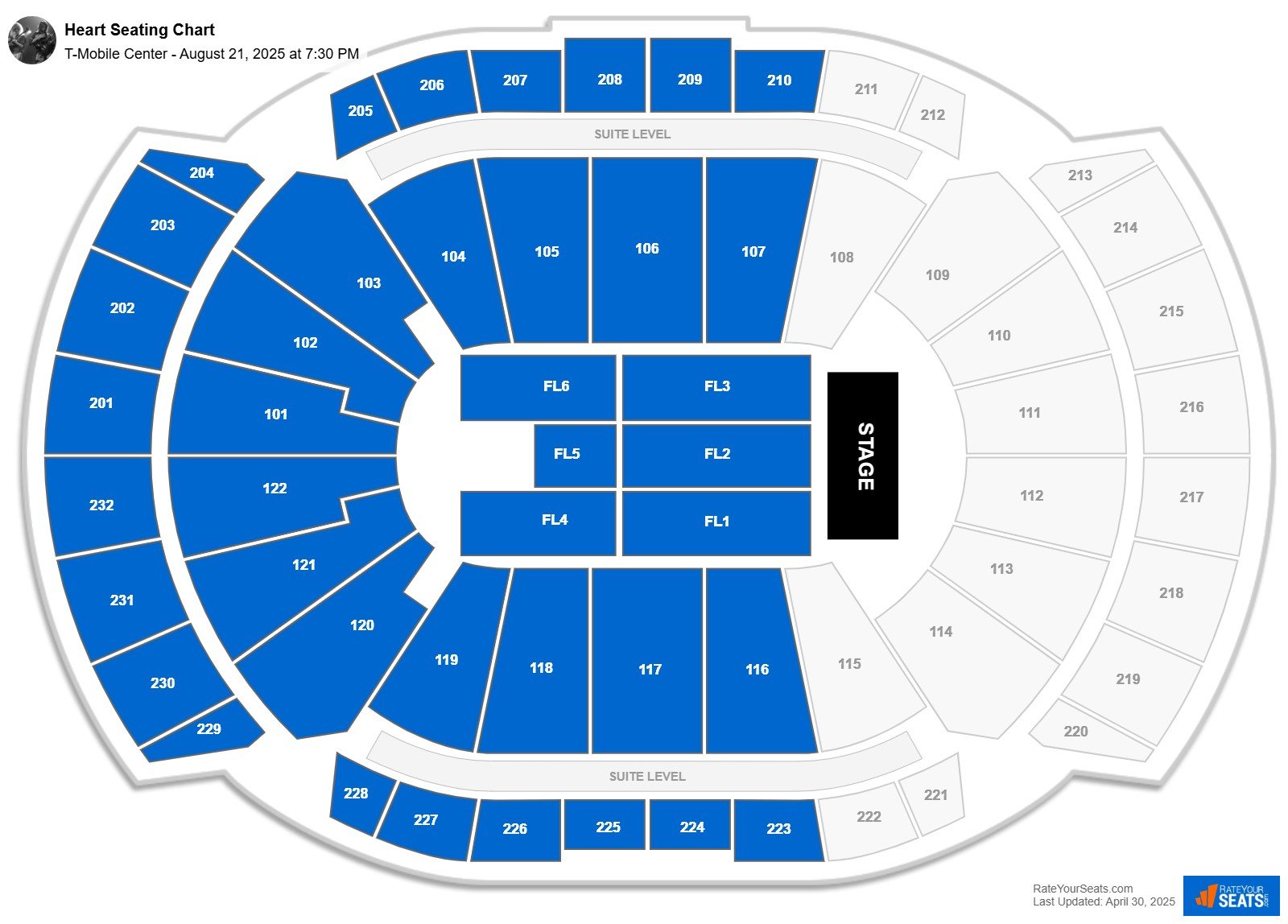 Heart seating chart T-Mobile Center