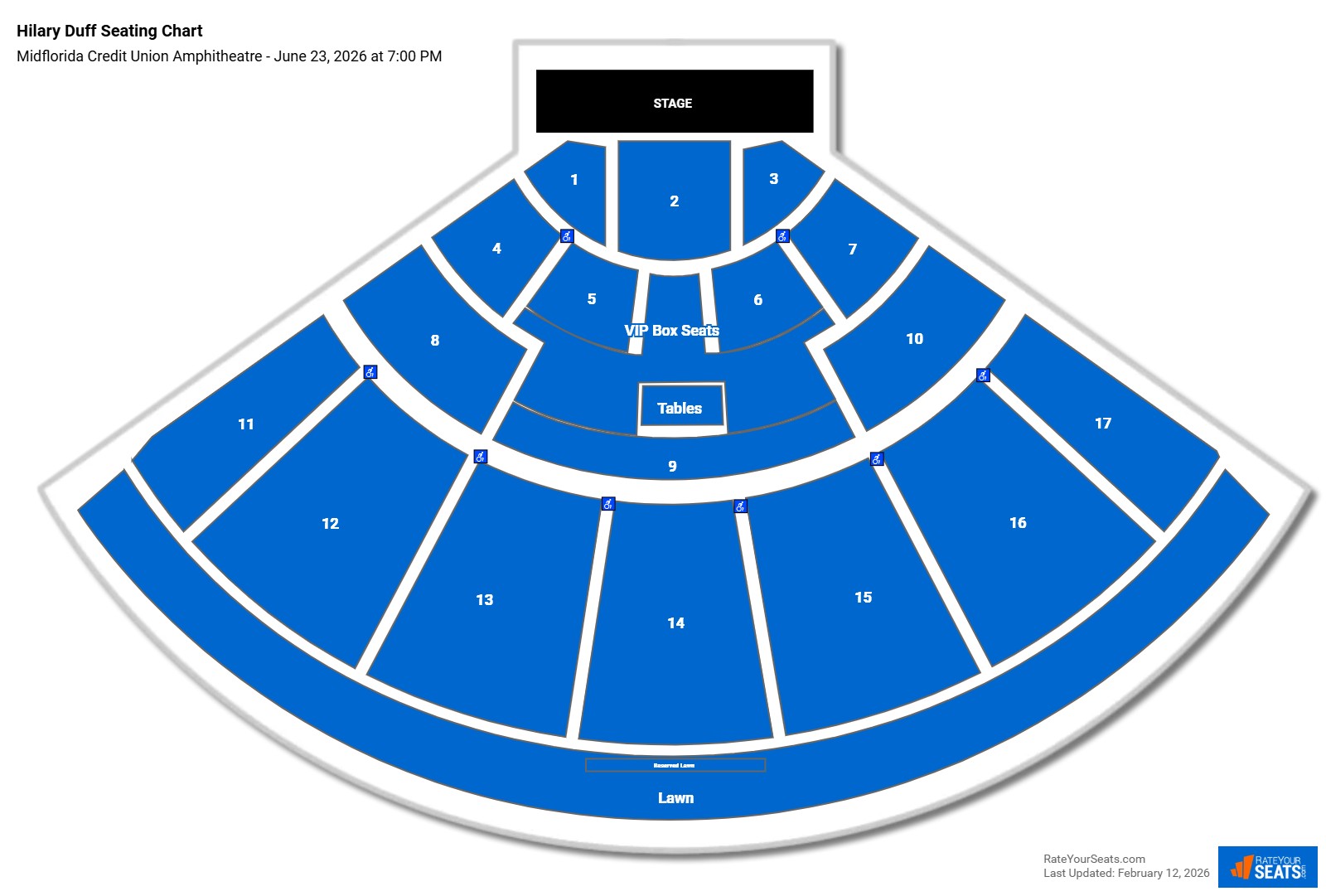 Hilary Duff seating chart Midflorida Credit Union Amphitheatre