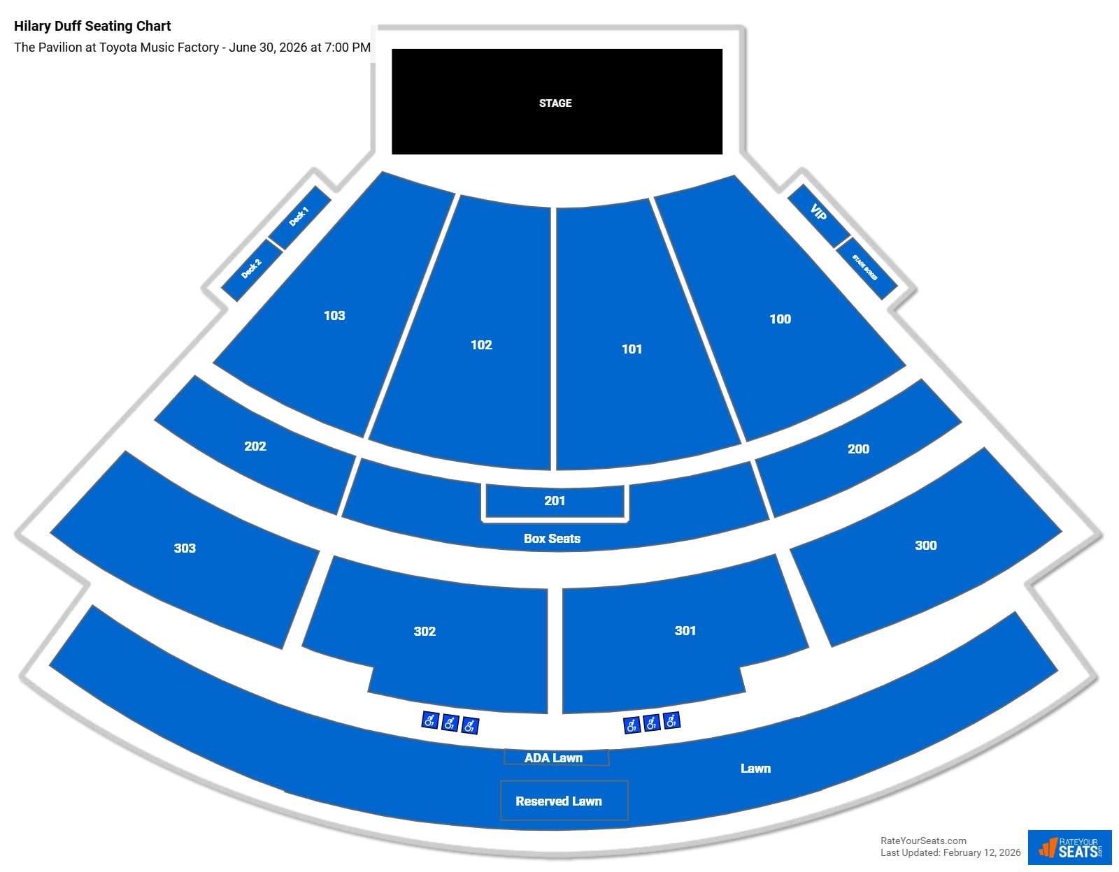 Hilary Duff seating chart The Pavilion at Toyota Music Factory
