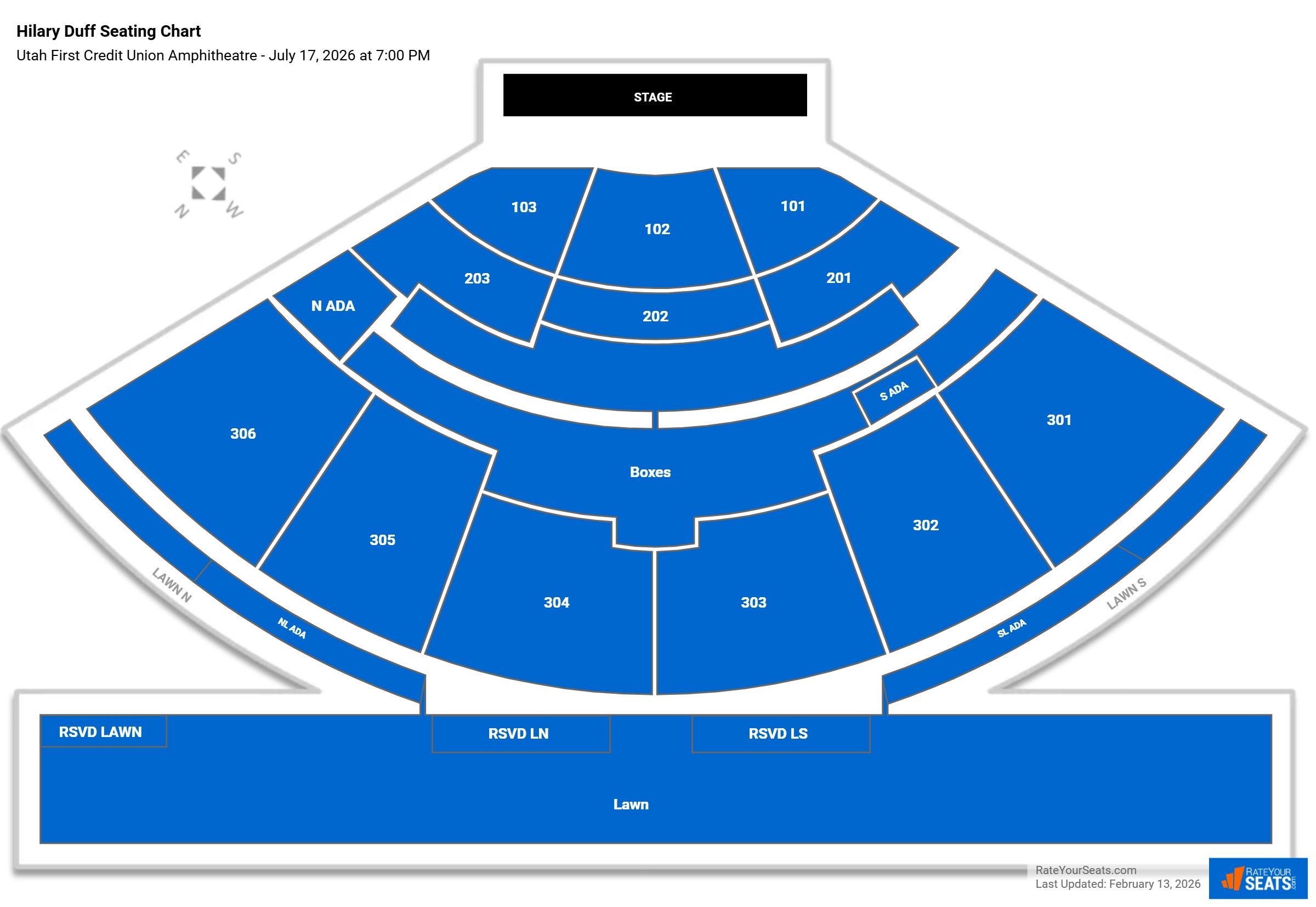 Hilary Duff seating chart Utah First Credit Union Amphitheatre