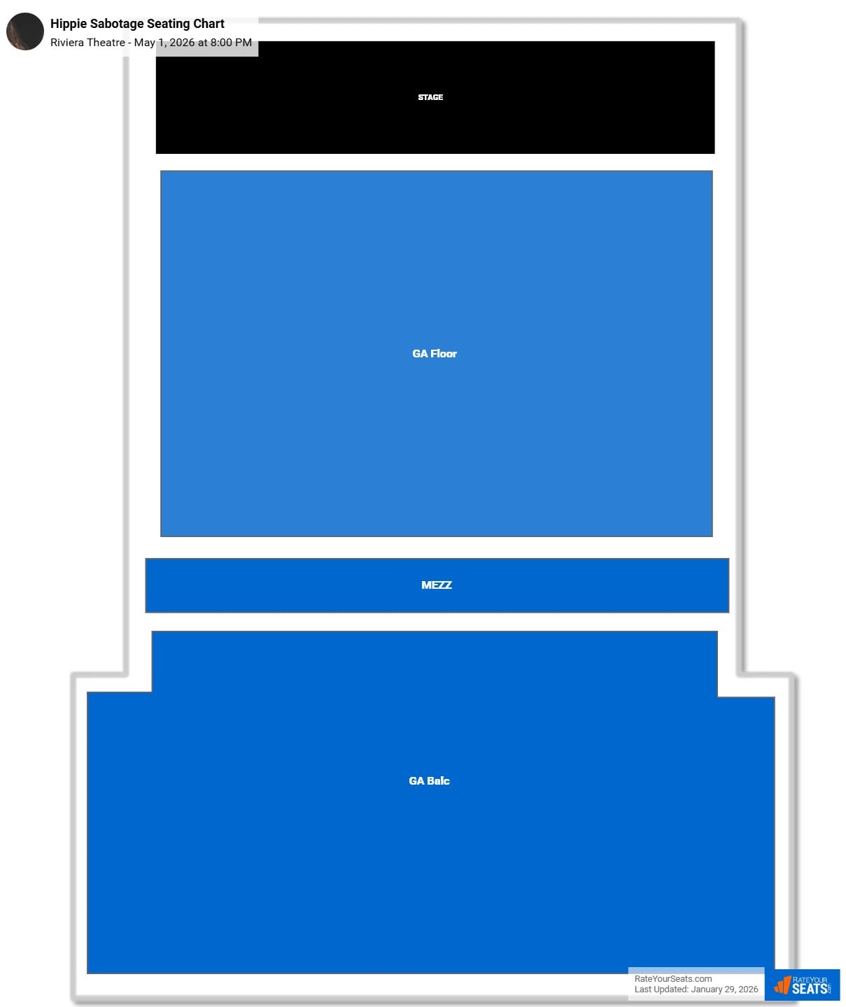 Hippie Sabotage seating chart Riviera Theatre