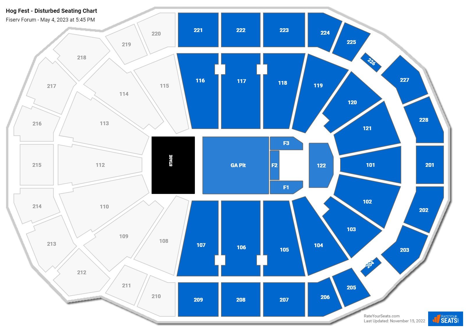 Fiserv Forum Concert Seating Chart