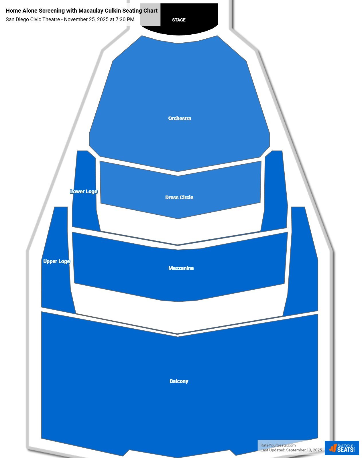 Home Alone Screening with Macaulay Culkin seating chart San Diego Civic Theatre