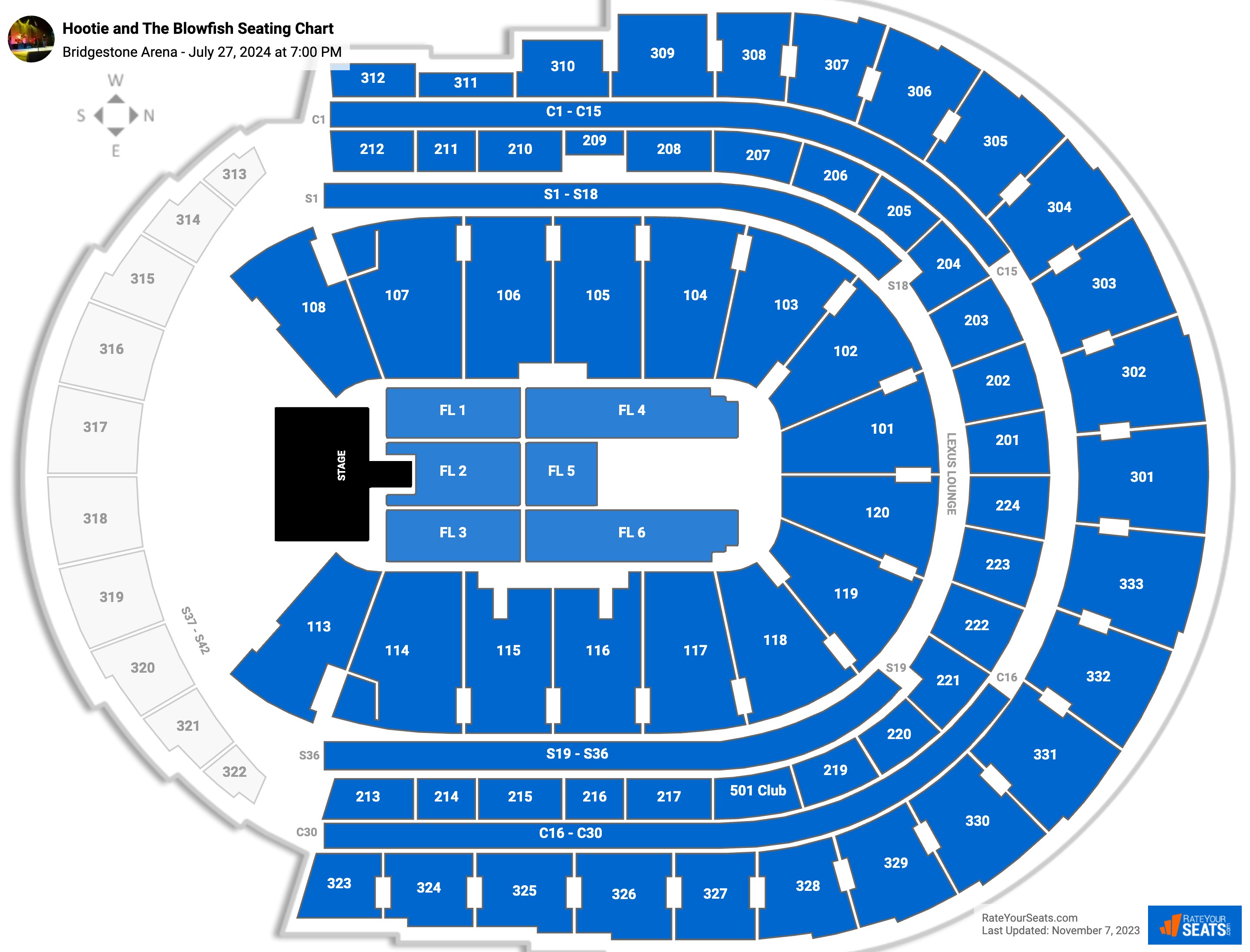 Bridgestone Arena Concert Seating Chart