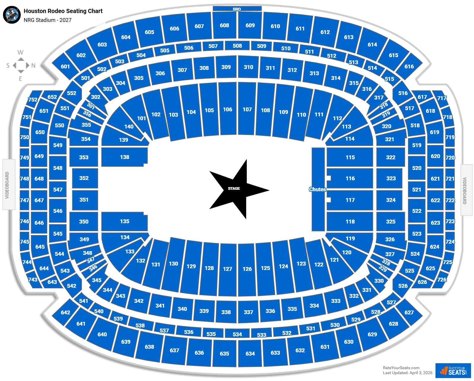 Houston Rodeo seating chart NRG Stadium