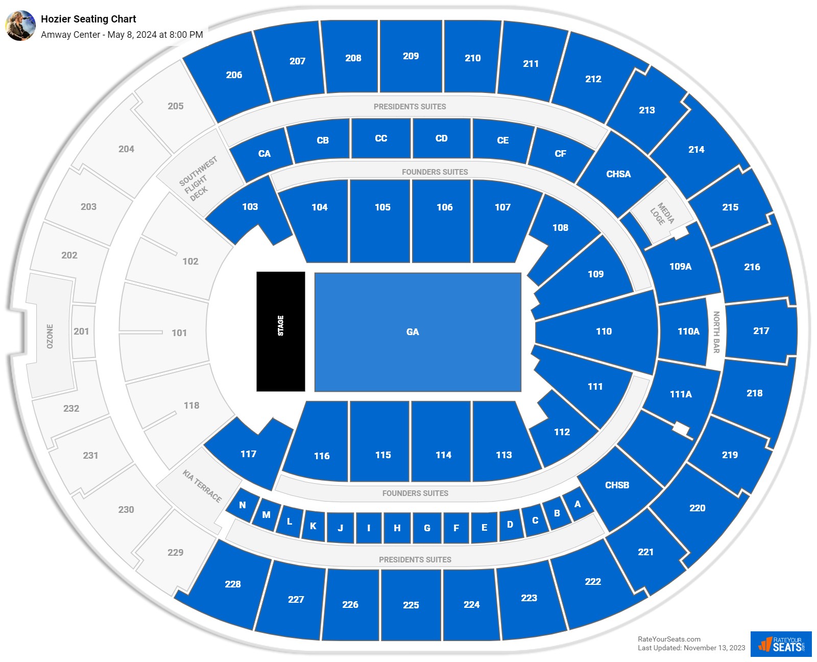 Kia Center Concert Seating Chart - RateYourSeats.com