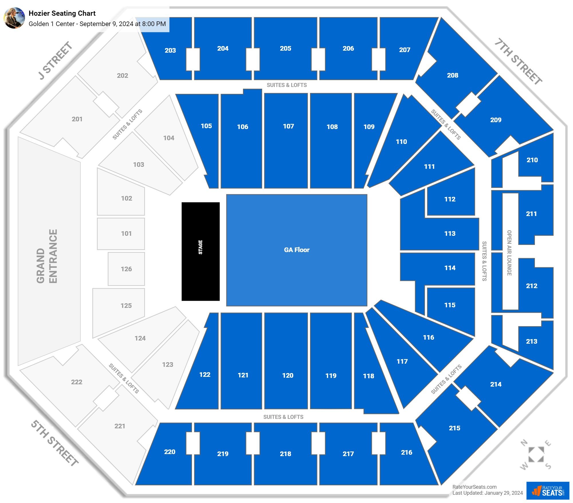 Golden 1 Center Concert Seating Chart