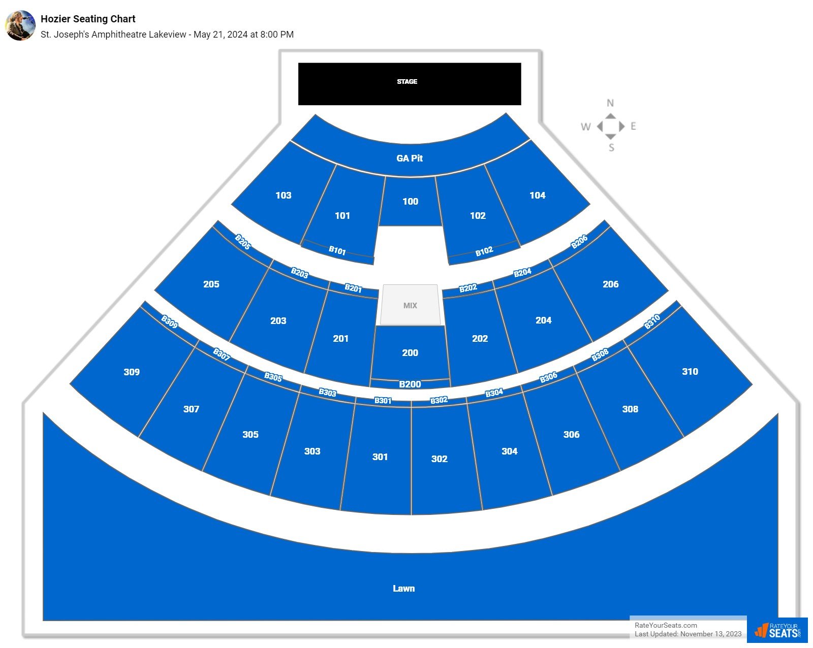 St. Joseph's Amphitheatre Lakeview Seating Chart - RateYourSeats.com