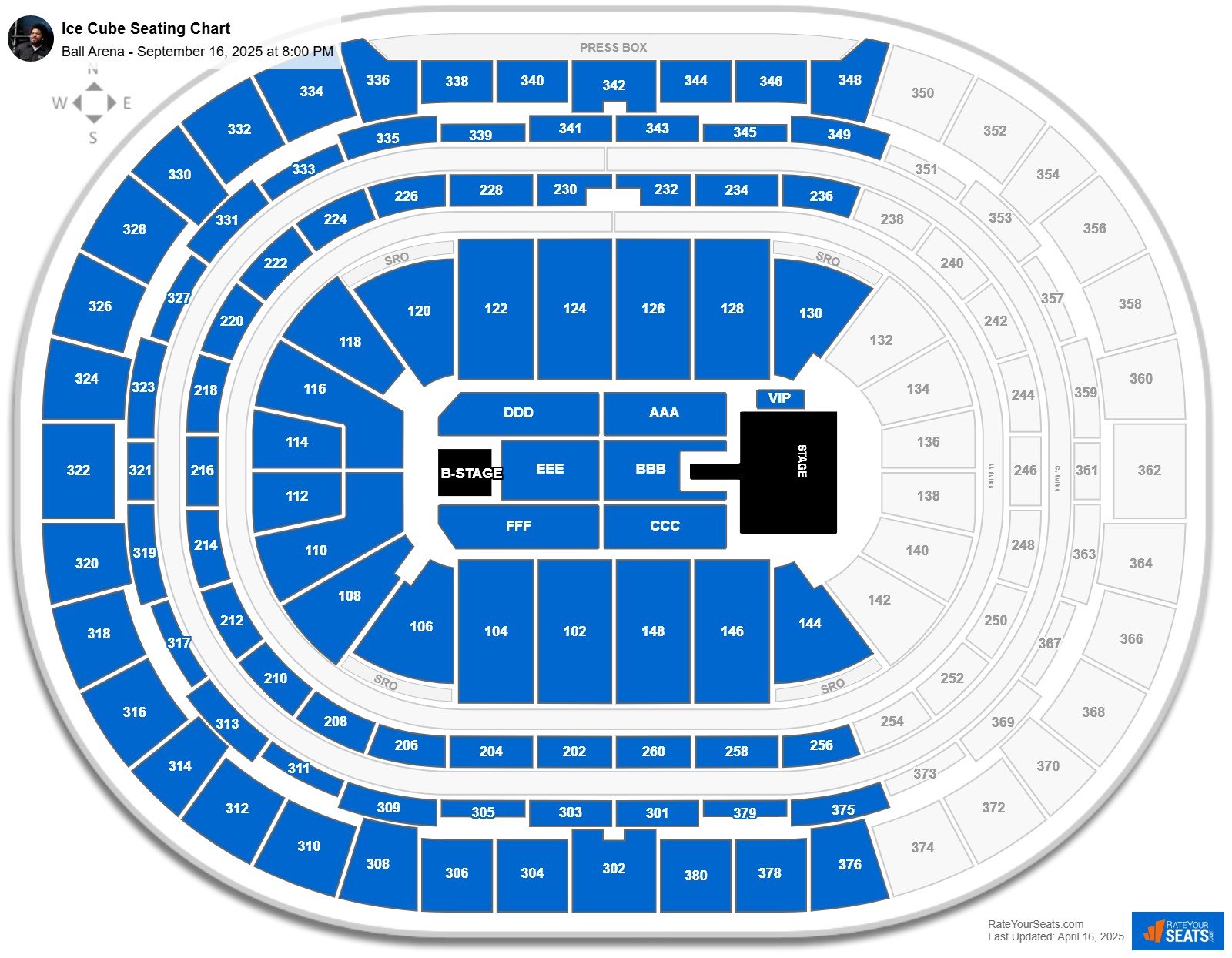 Ice Cube seating chart Ball Arena