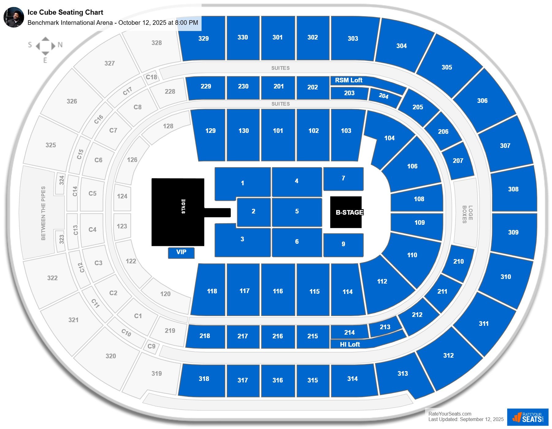 Ice Cube seating chart Benchmark International Arena
