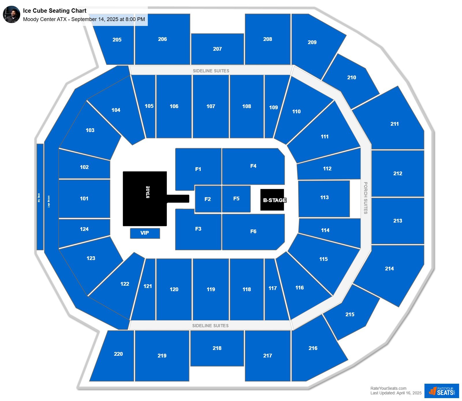 Ice Cube seating chart Moody Center ATX