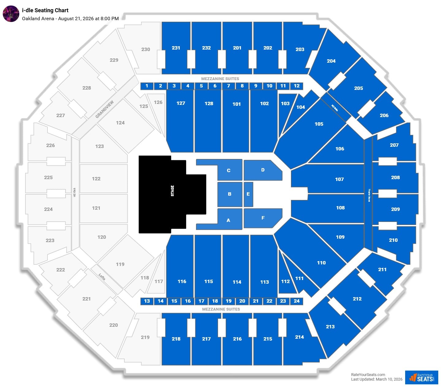 i-dle seating chart Oakland Arena