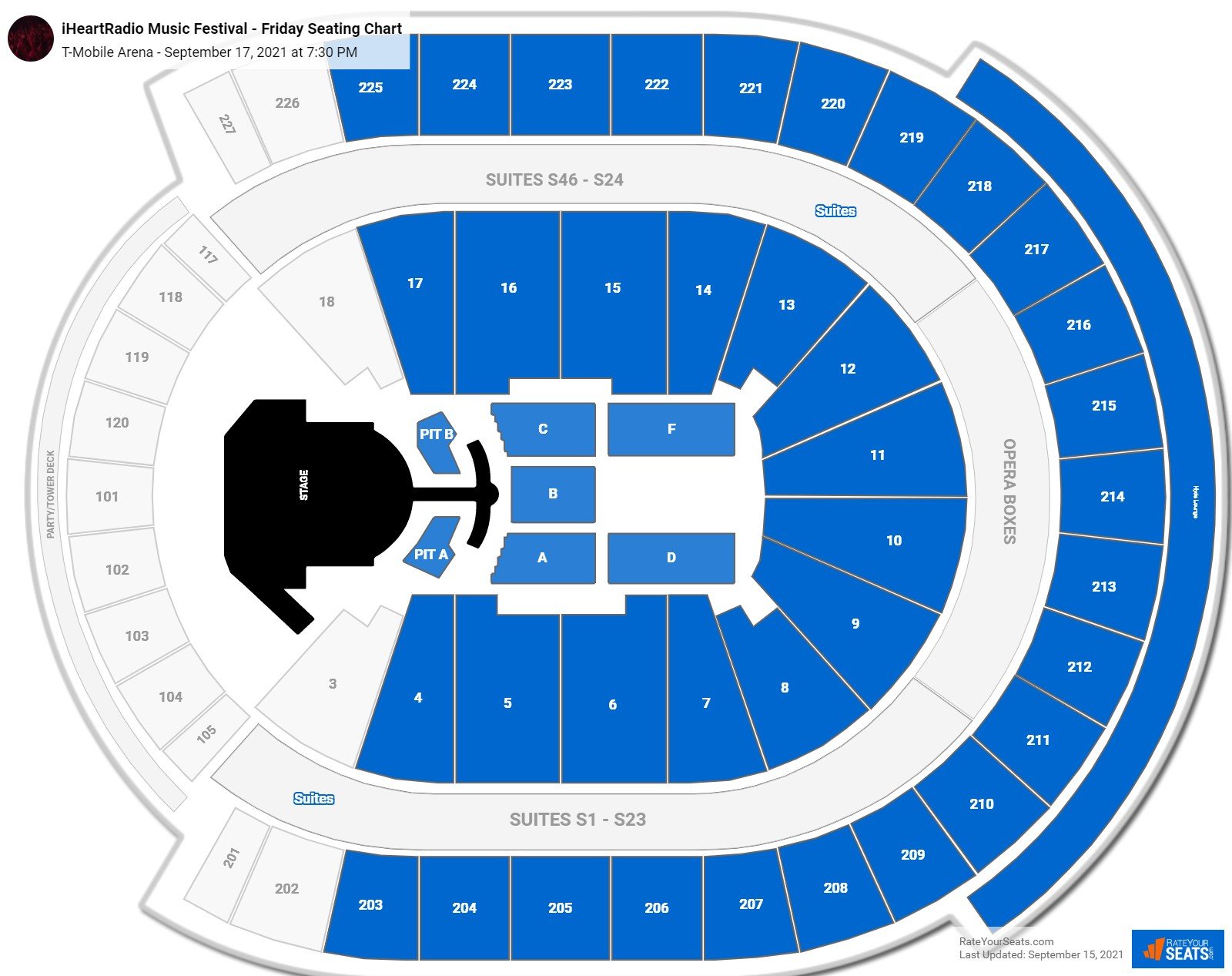 T Mobile Arena Seating Charts for Concerts RateYourSeats com