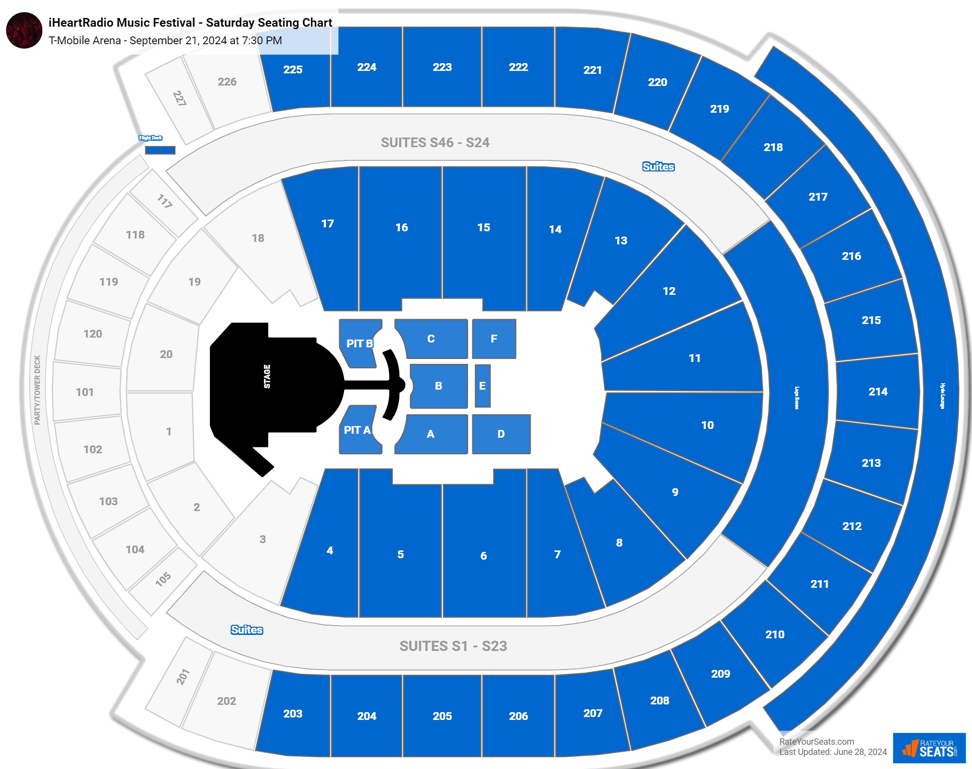 T-Mobile Arena Concert Seating Chart - RateYourSeats.com