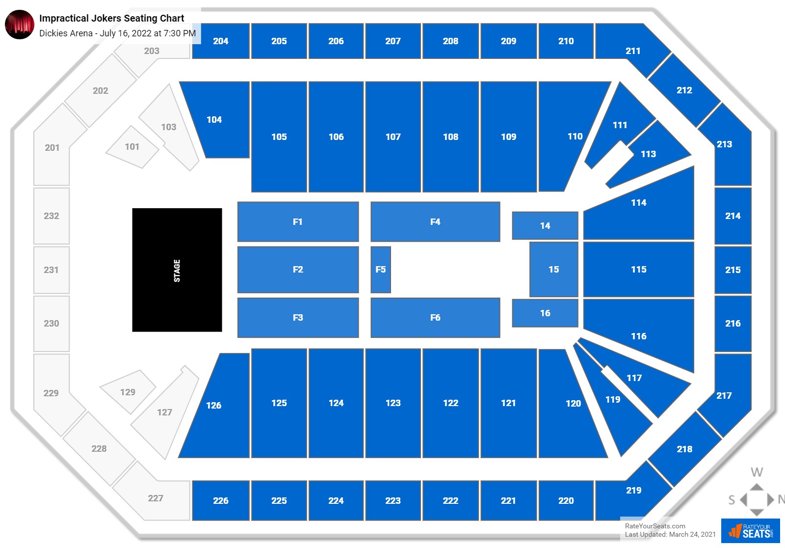 Dickies Arena Seating Charts for Concerts - RateYourSeats.com