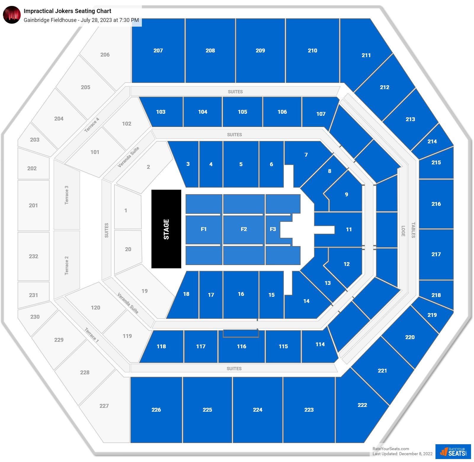 Gainbridge Fieldhouse Seating Chart Pacers