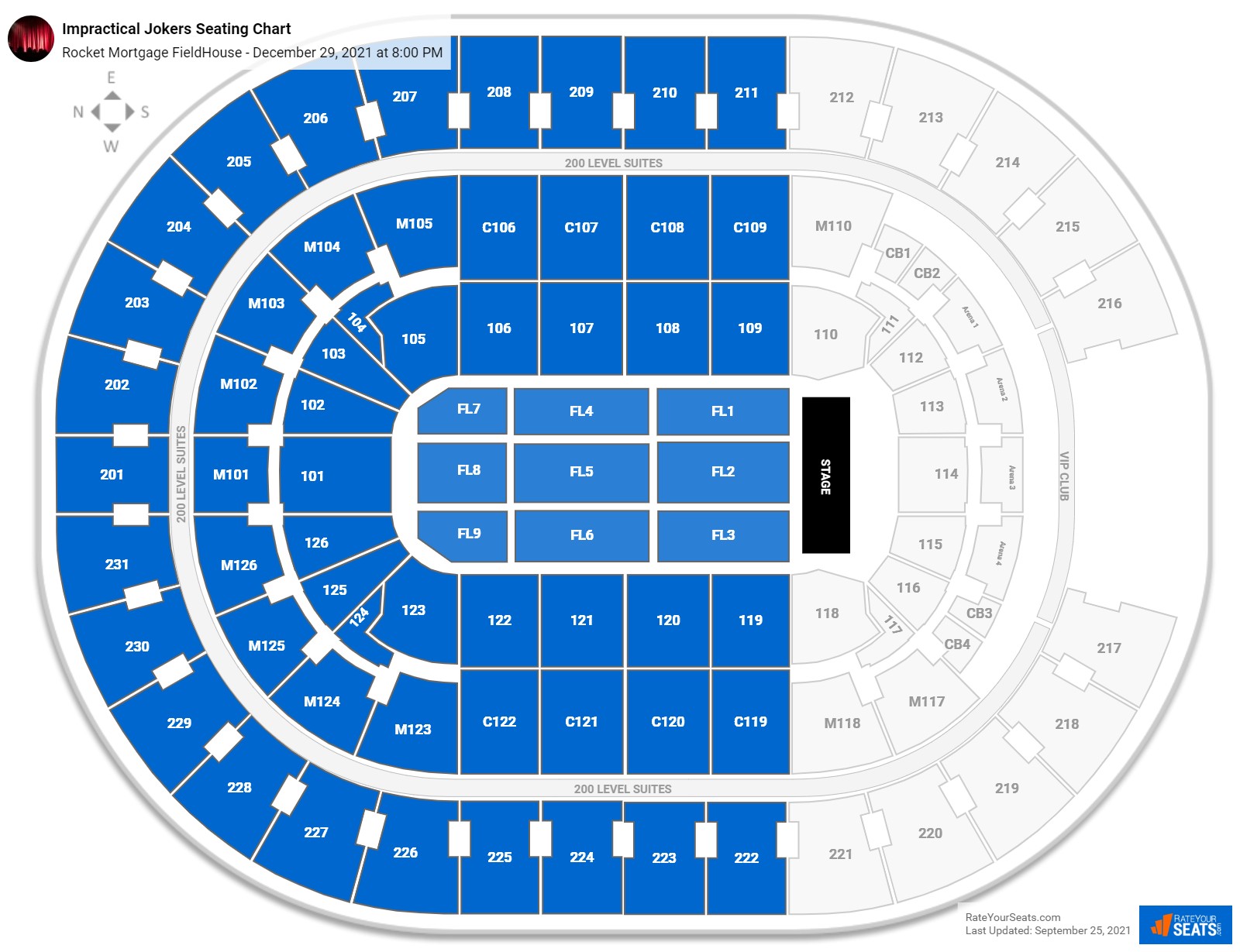 Impractical Jokers seating chart Rocket Mortgage FieldHouse