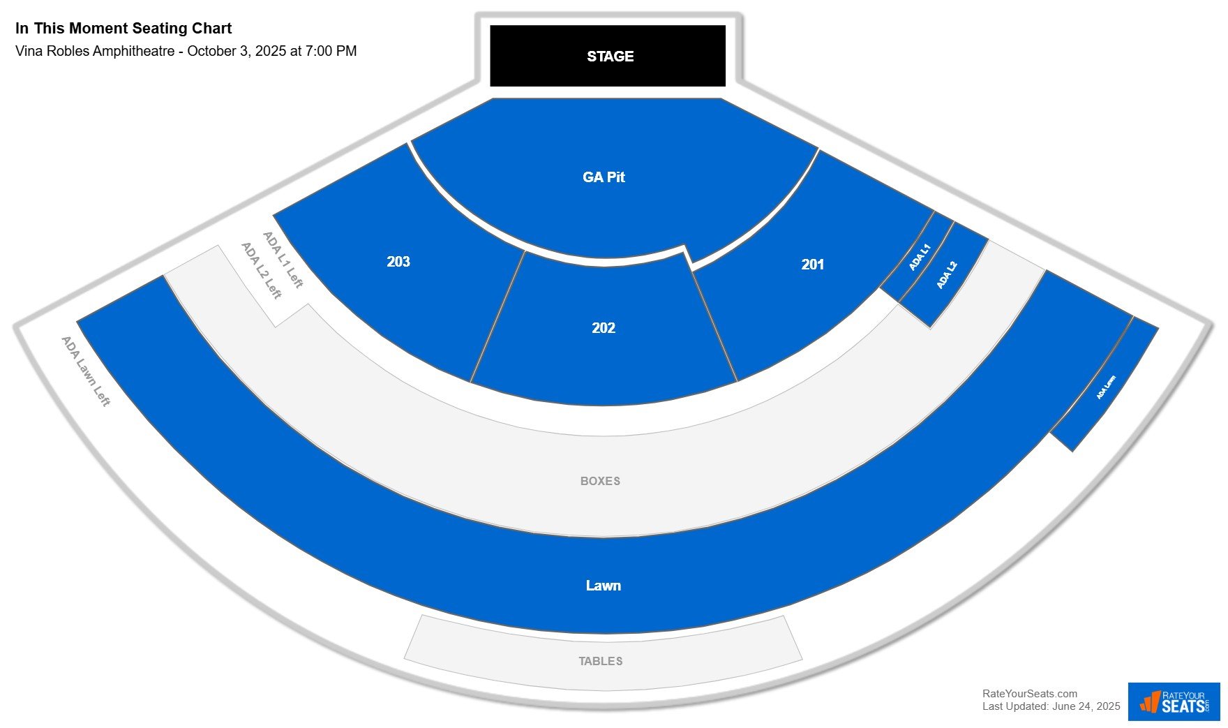 In This Moment seating chart Vina Robles Amphitheatre