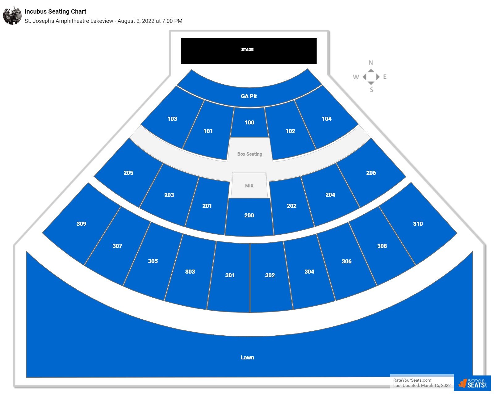 St. Joseph's Amphitheatre Lakeview Seating Chart - RateYourSeats.com