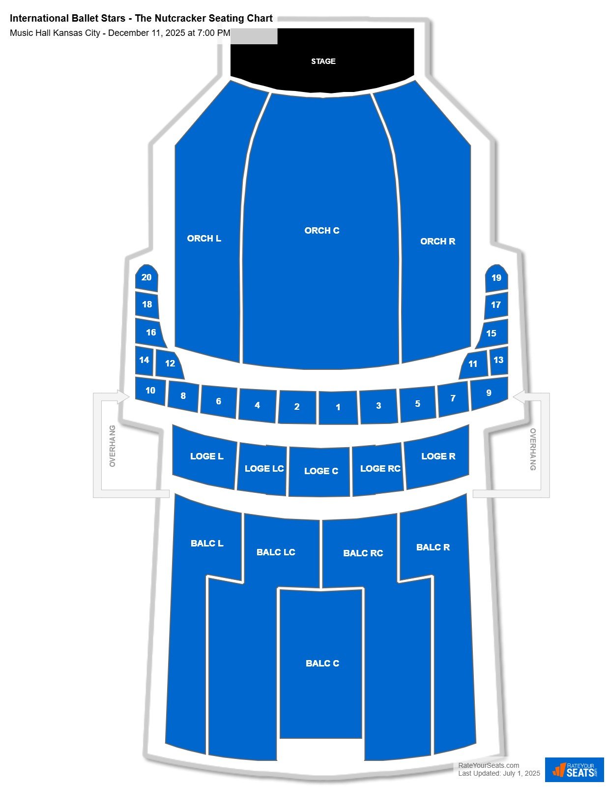International Ballet Stars - The Nutcracker seating chart Music Hall Kansas City