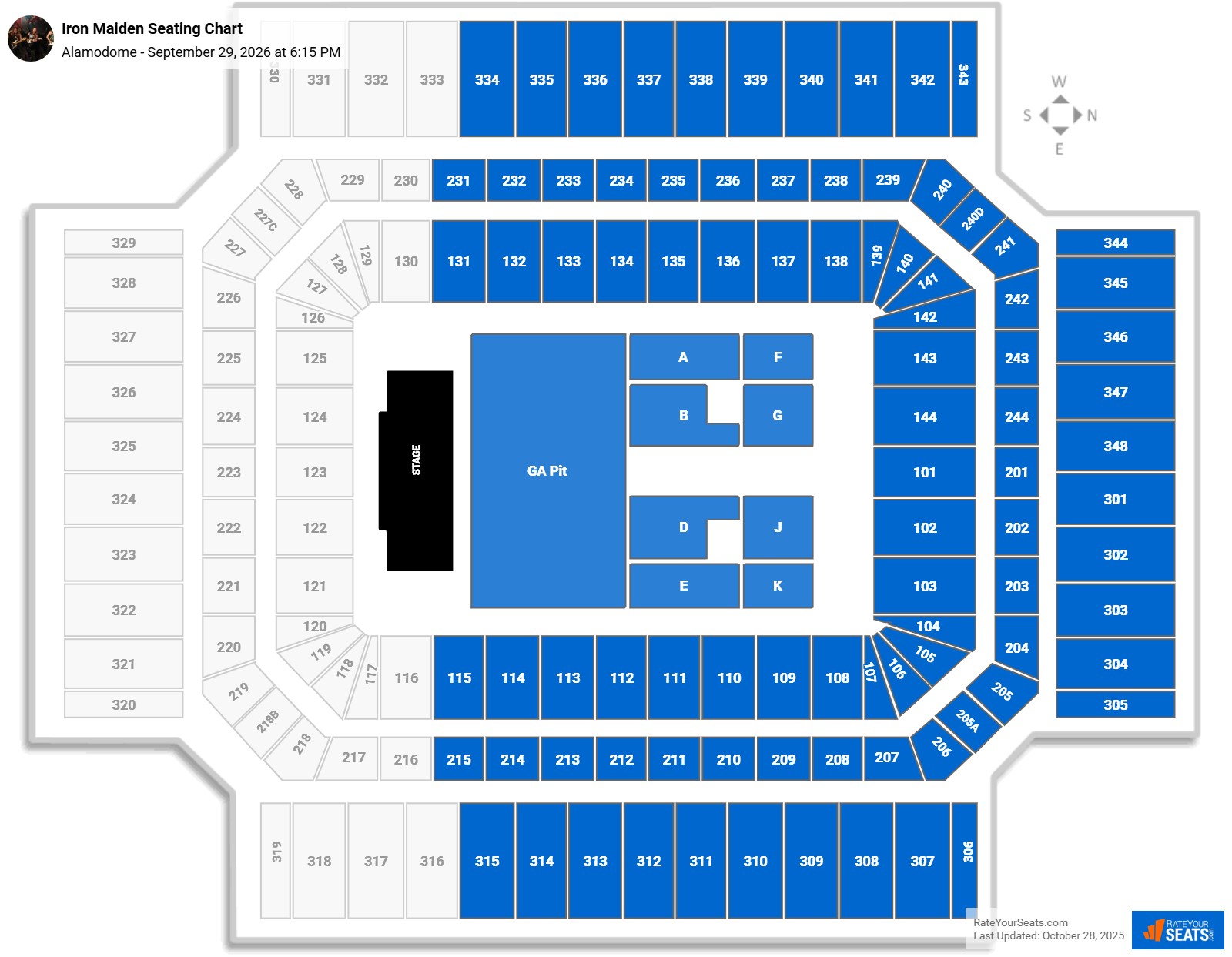 Iron Maiden seating chart Alamodome