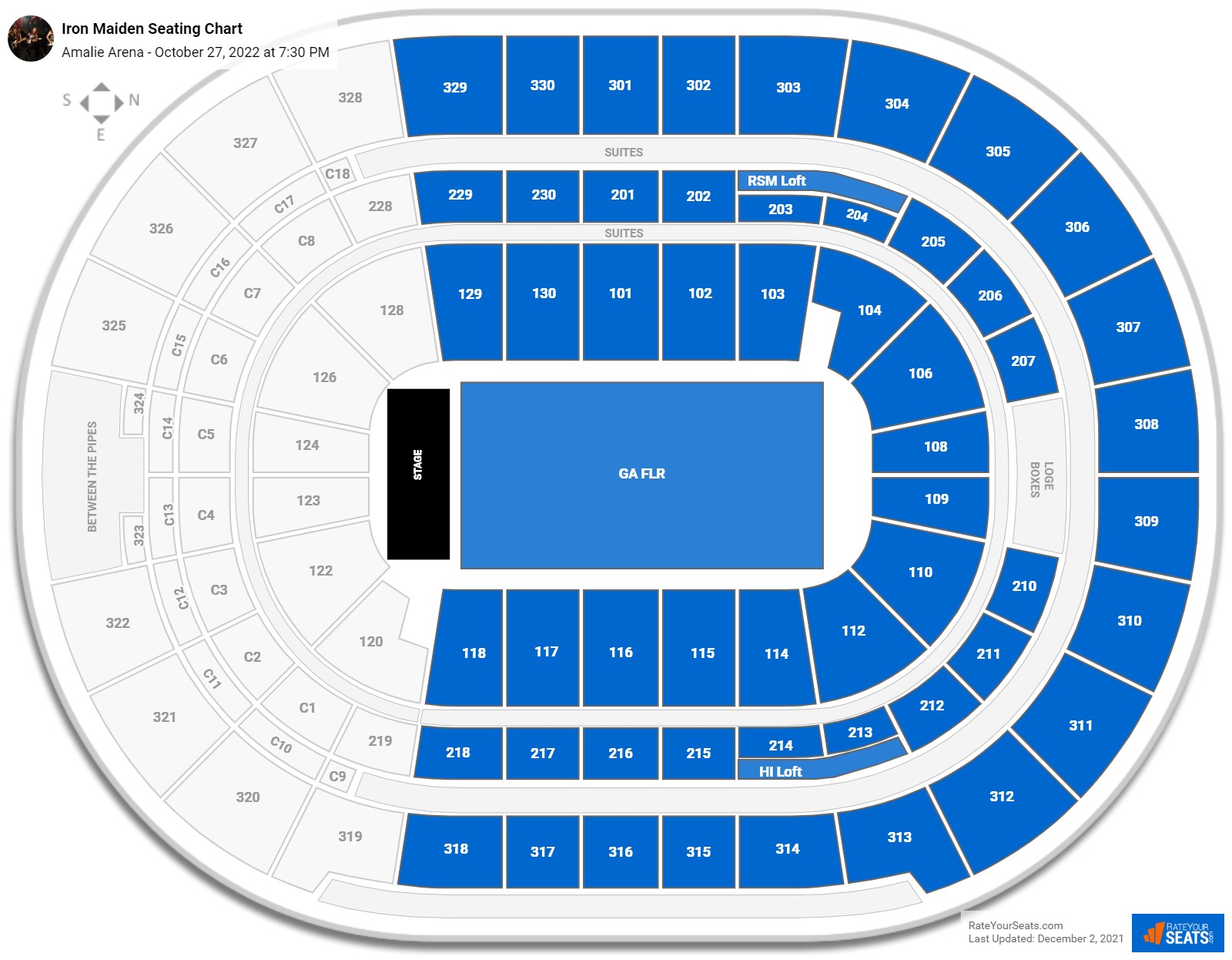 Amalie Arena Concert Seating Chart - RateYourSeats.com