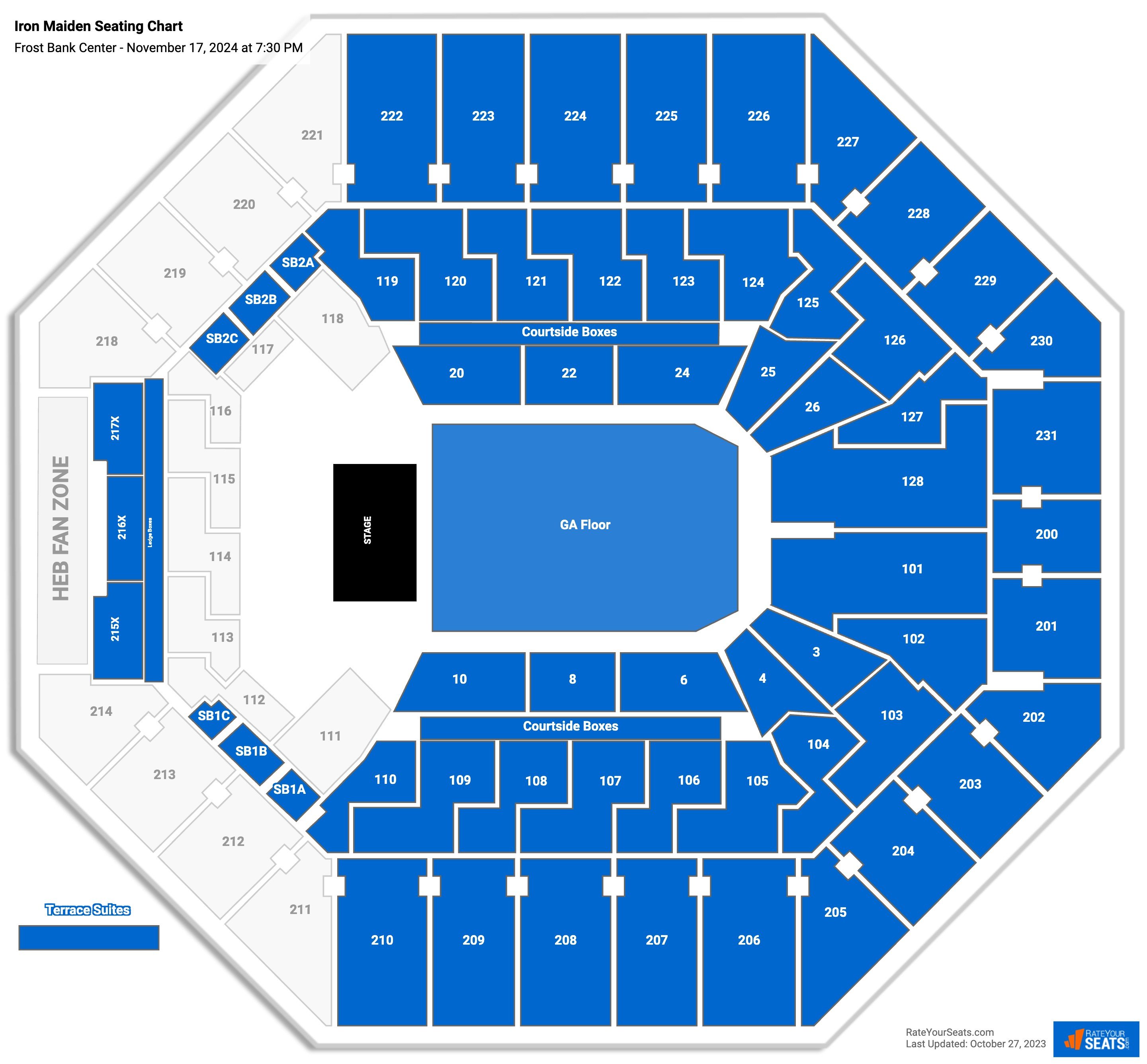 Frost Bank Center Concert Seating Chart