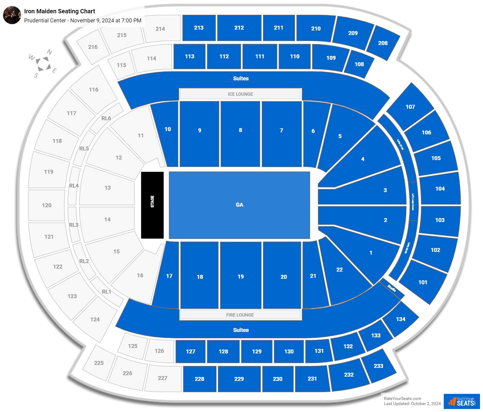 Prudential Center Concert Seating Chart - Rateyourseats.com