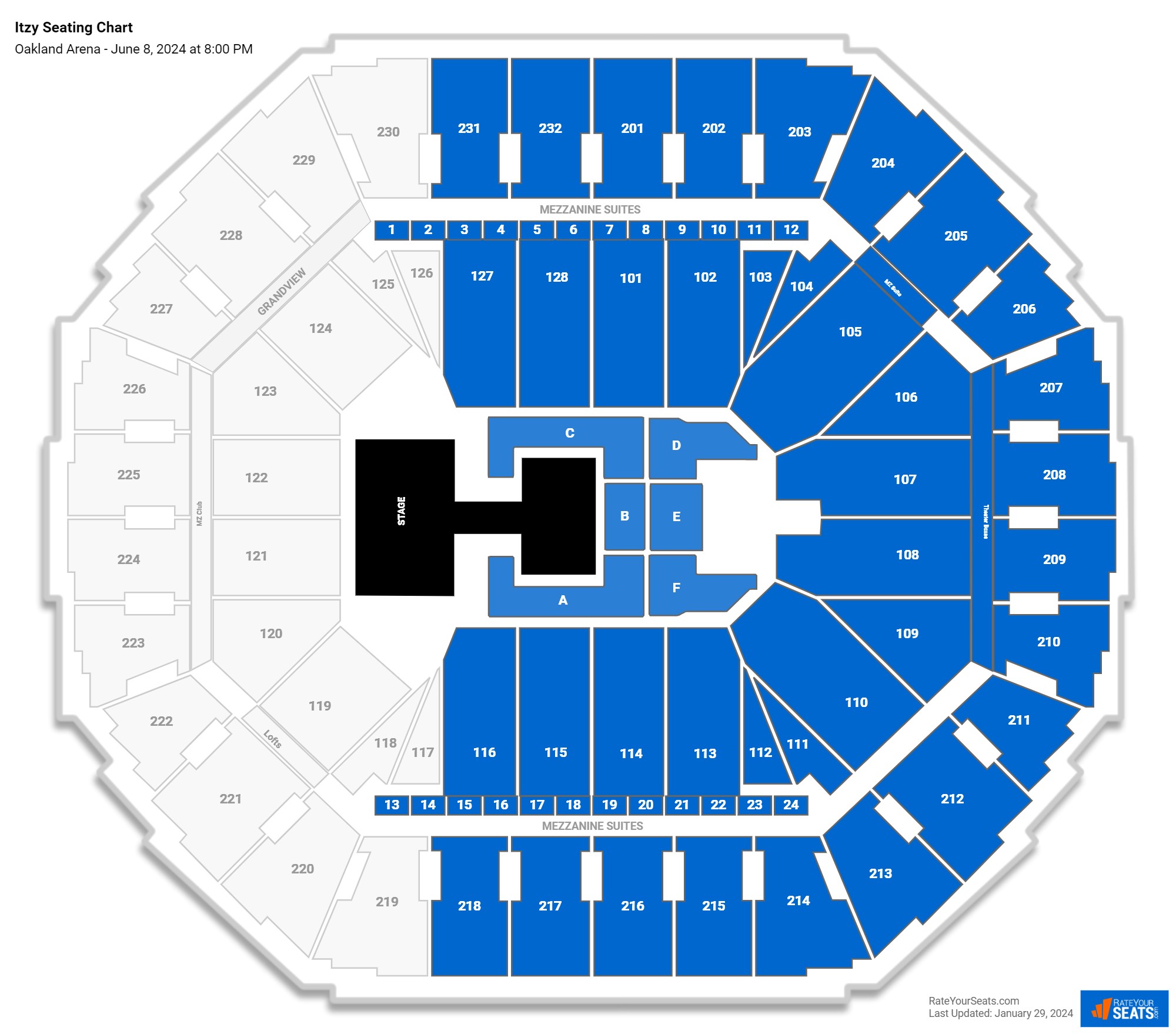 Oakland Arena Seating Chart - RateYourSeats.com