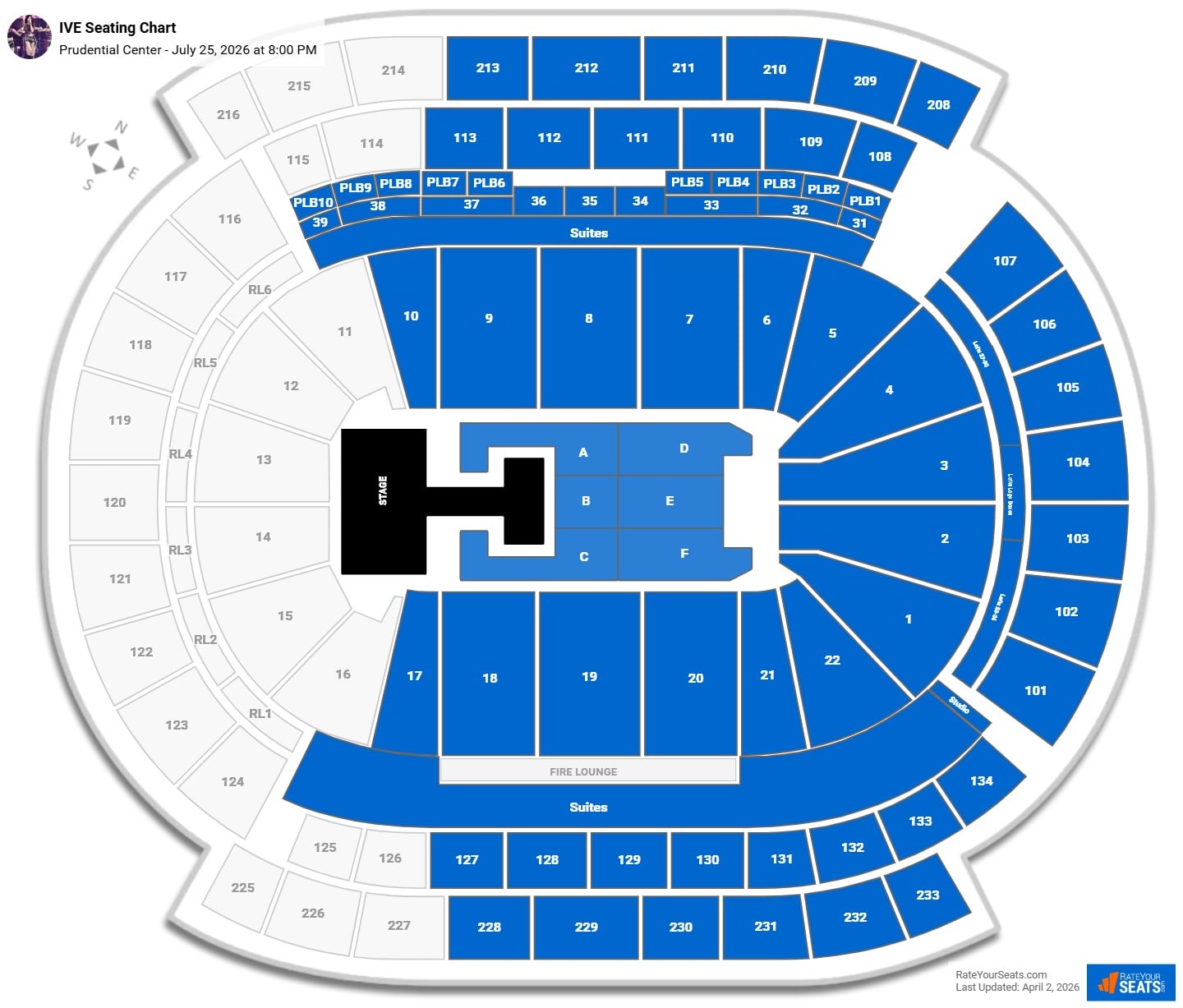 IVE seating chart Prudential Center
