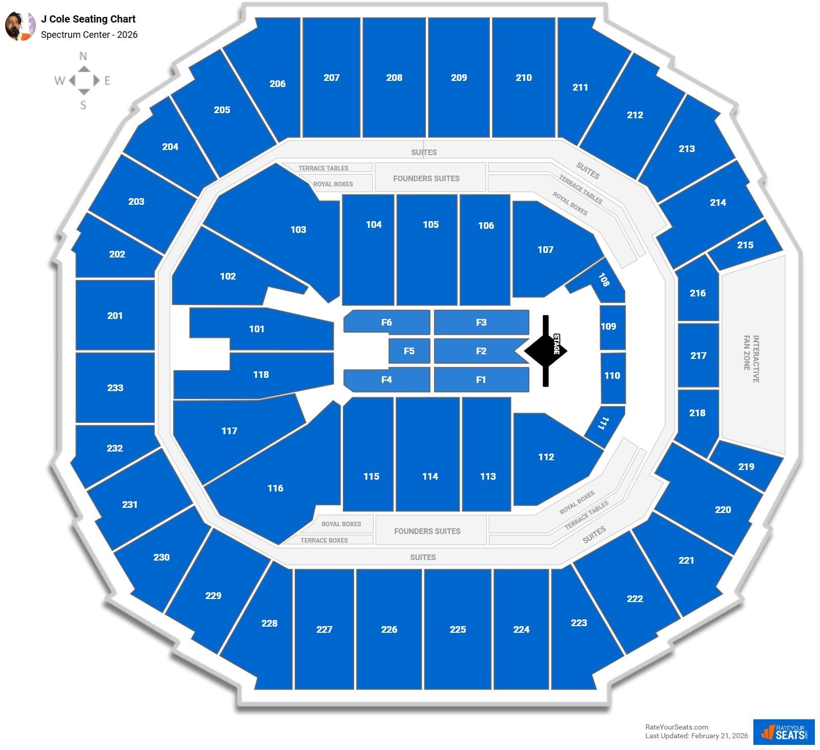 J Cole seating chart Spectrum Center