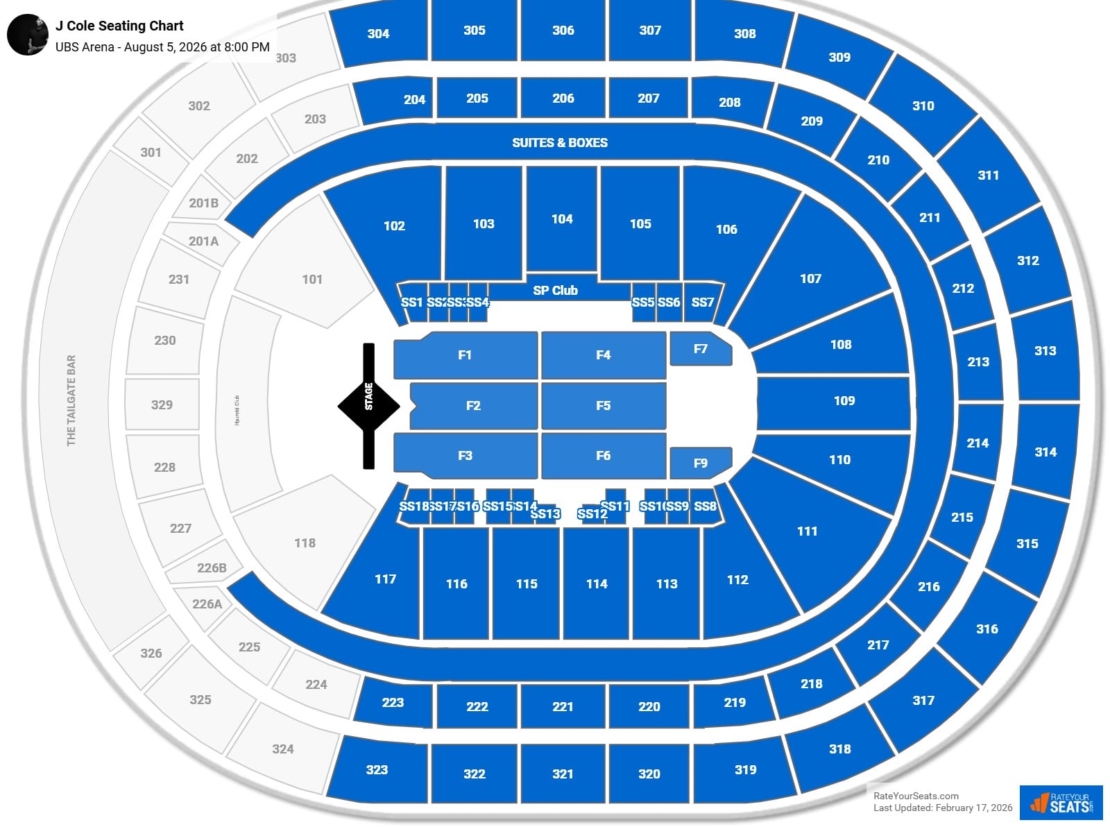 J Cole seating chart UBS Arena