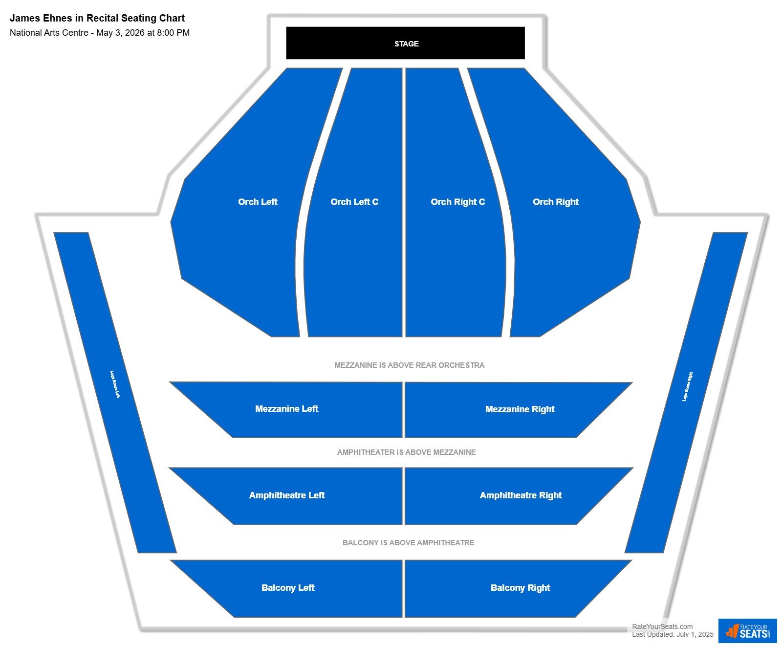 James Ehnes in Recital seating chart National Arts Centre