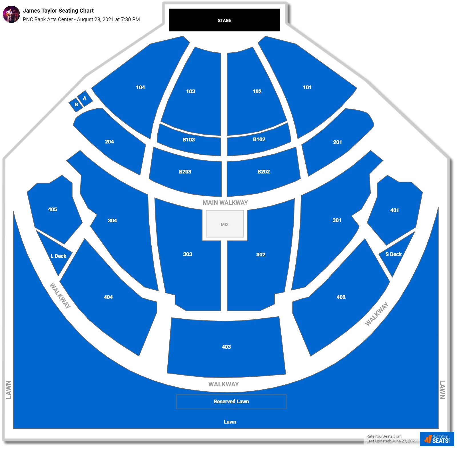 PNC Bank Arts Center Seating Chart
