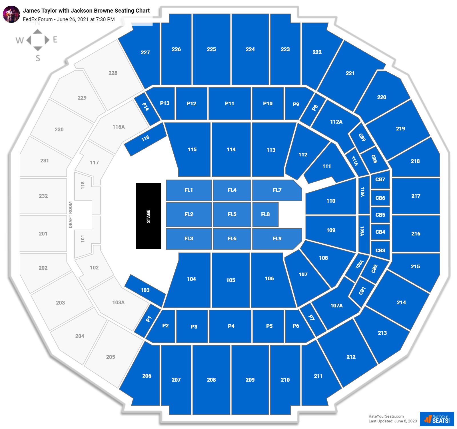 FedEx Forum Seating Charts for Concerts