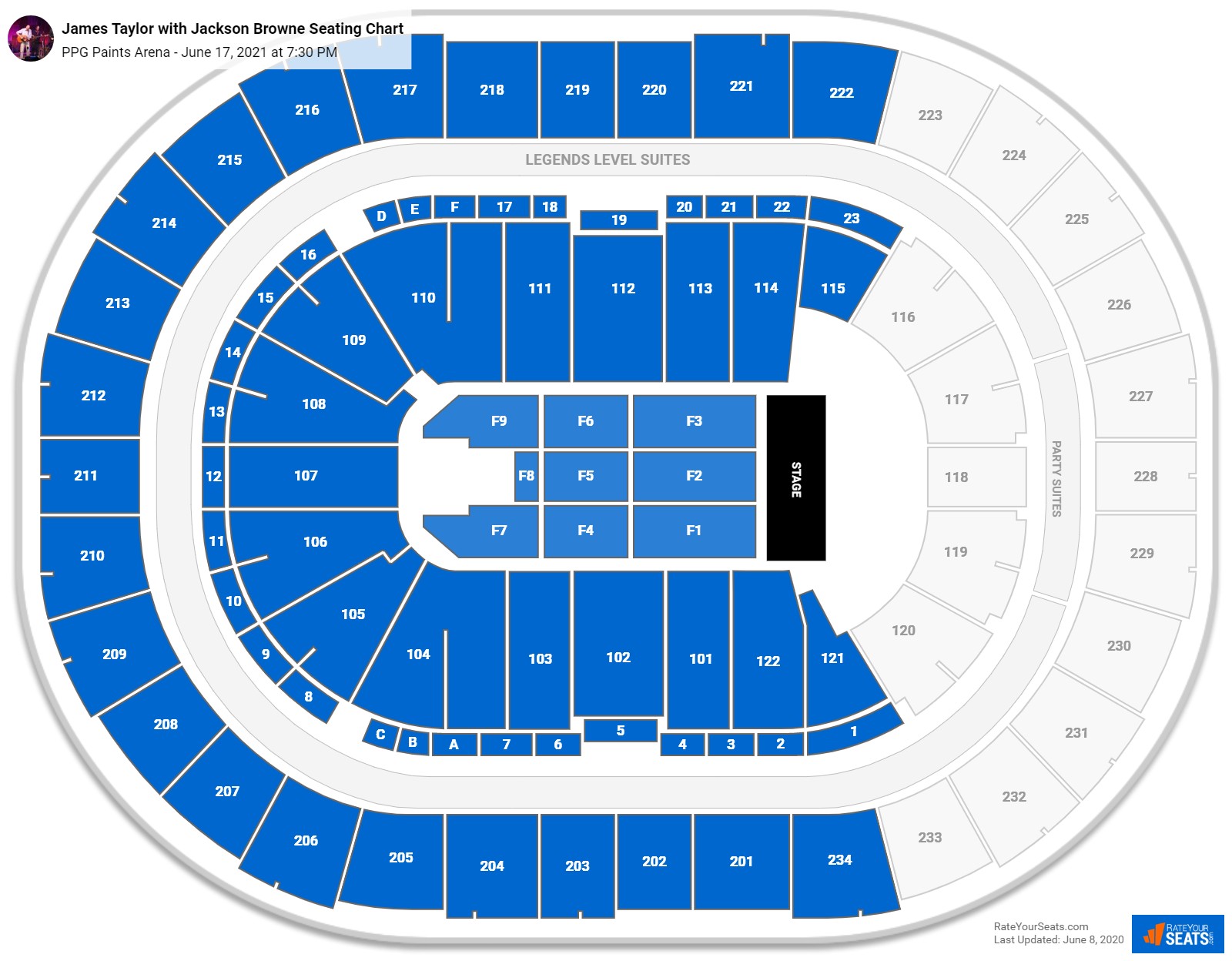 PPG Paints Arena Seating Charts for Concerts